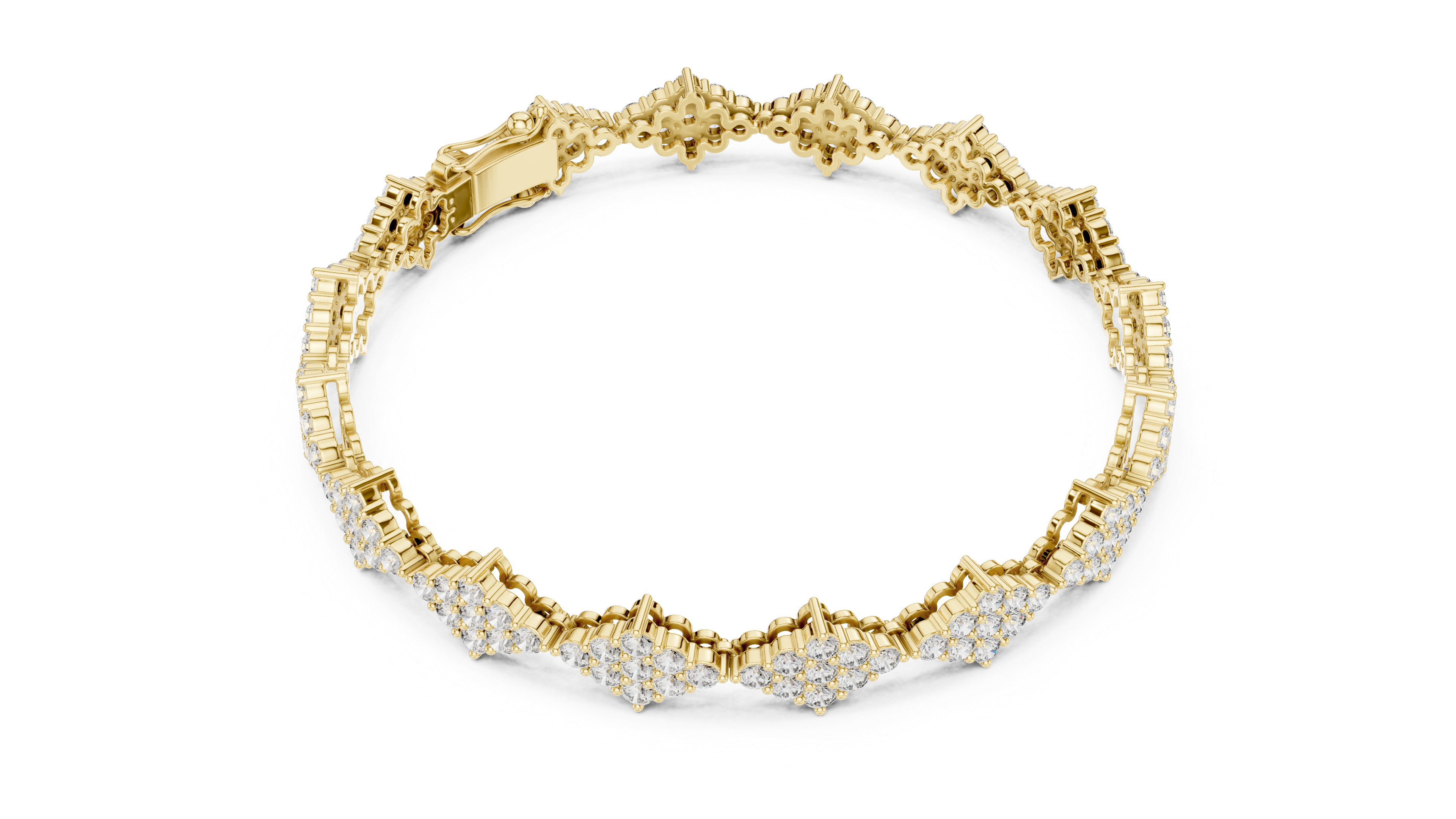 Luxury Cluster Diamond Bracelet