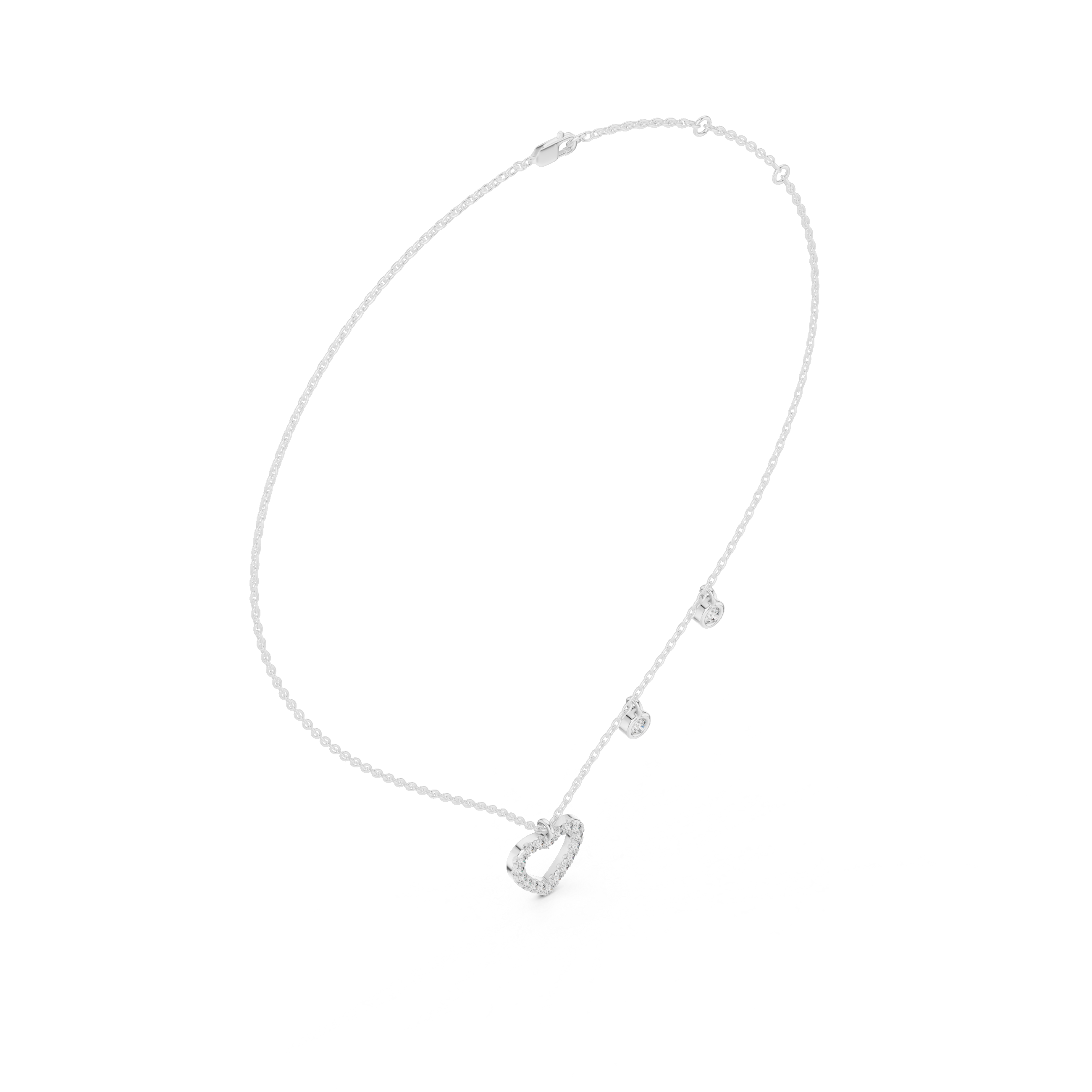 Diamond Heart Drop Necklace