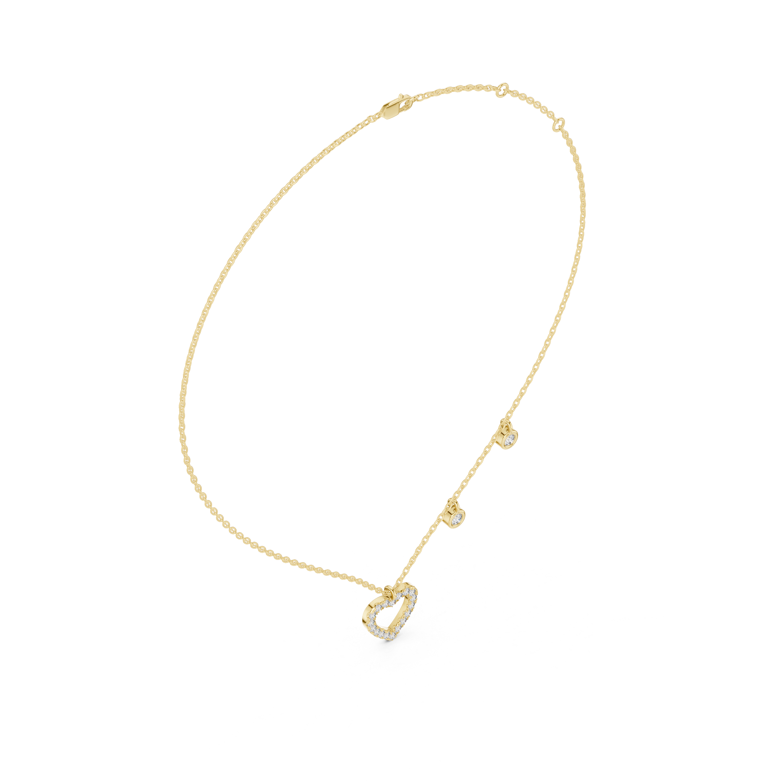 Diamond Heart Drop Necklace