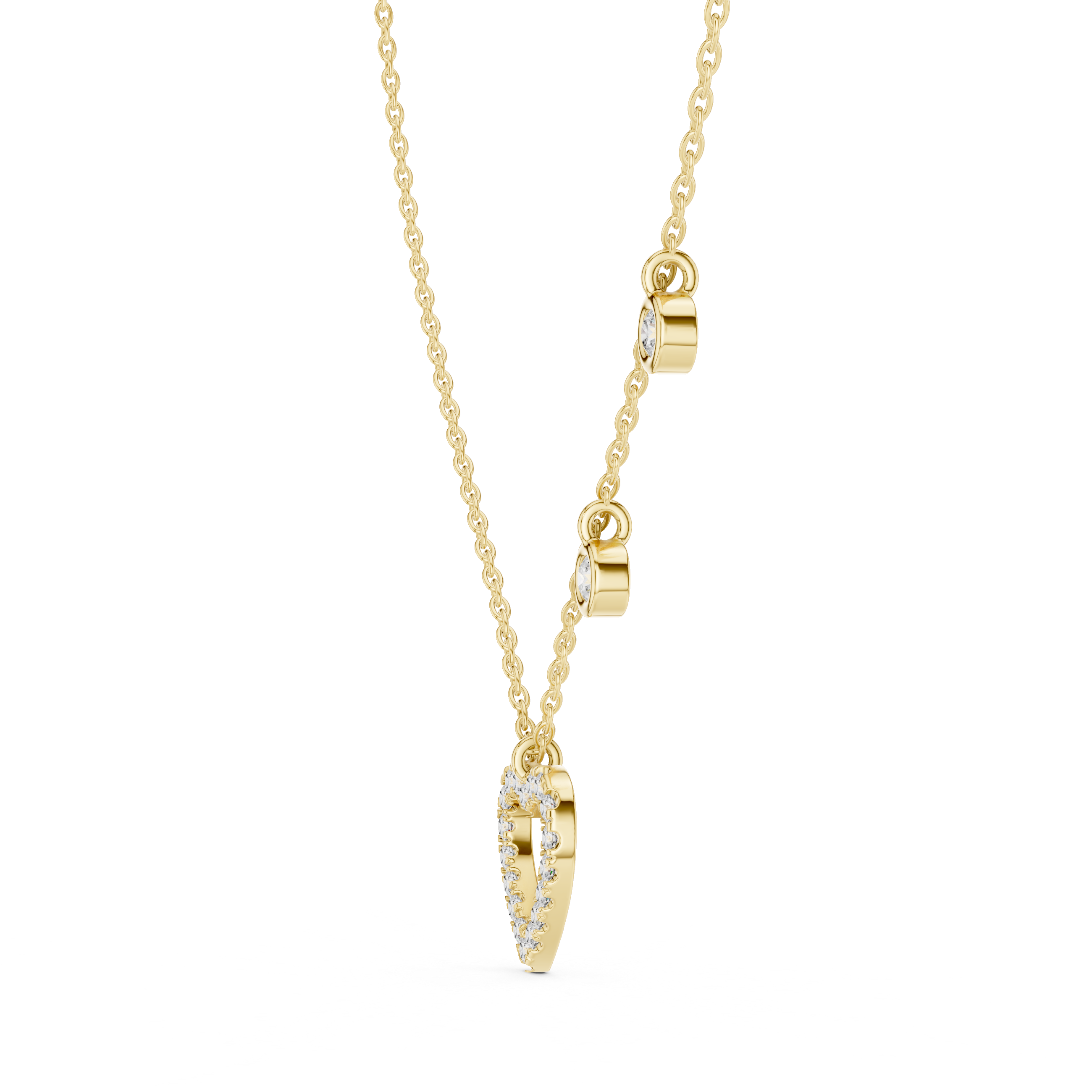 Diamond Heart Drop Necklace