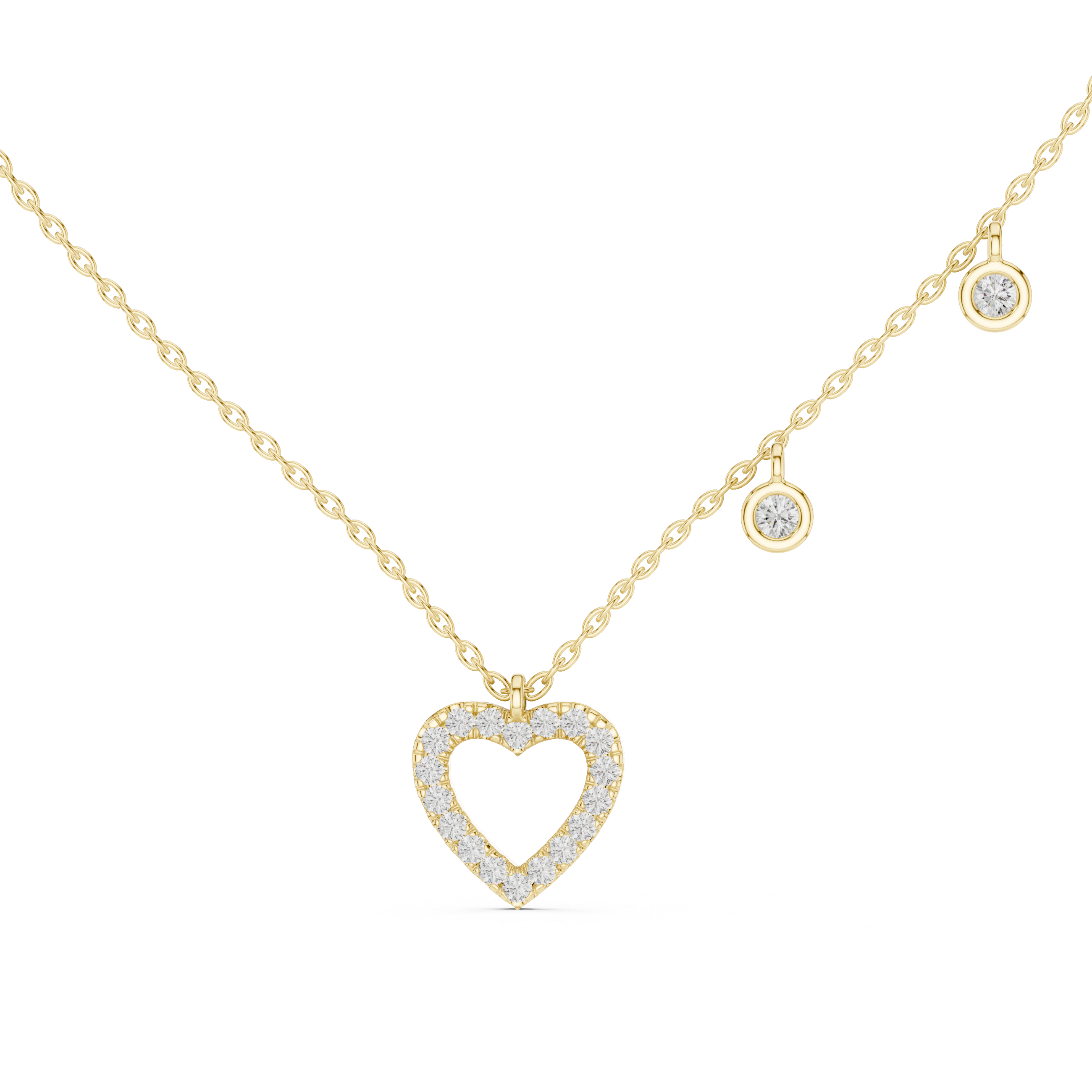 Diamond Heart Drop Necklace
