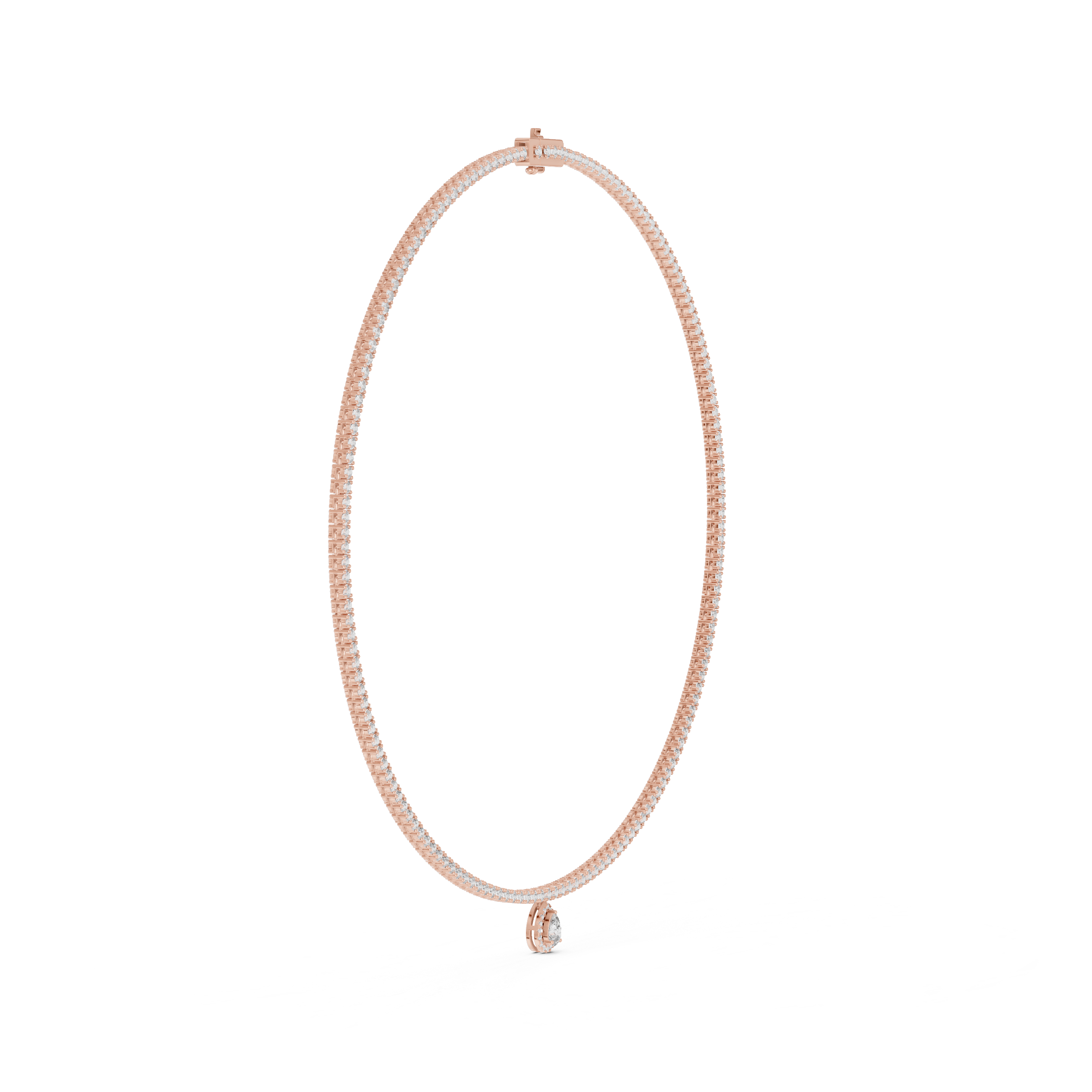 Luxury Diamond Tennis Drop Necklace