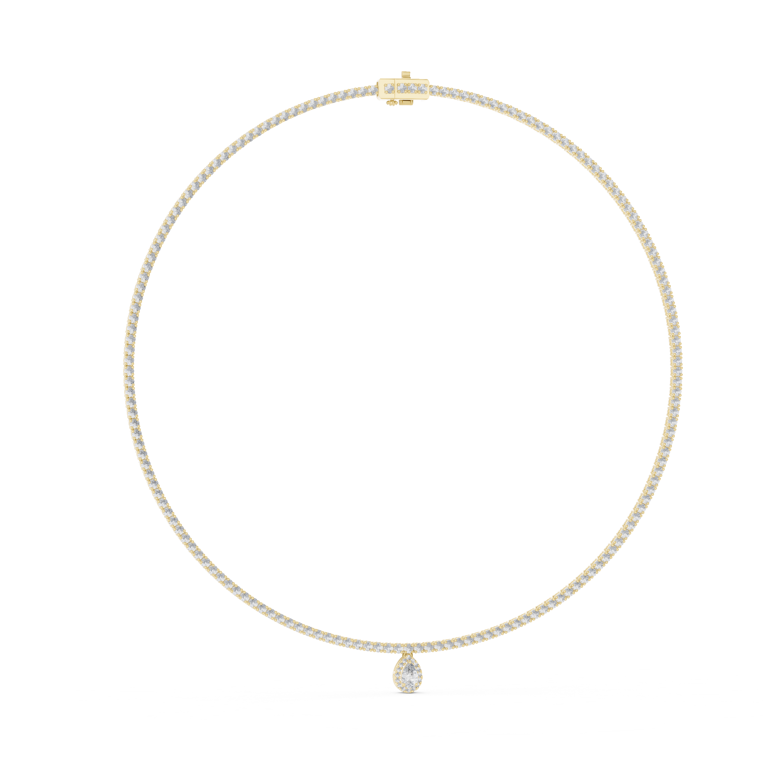Luxury Diamond Tennis Drop Necklace