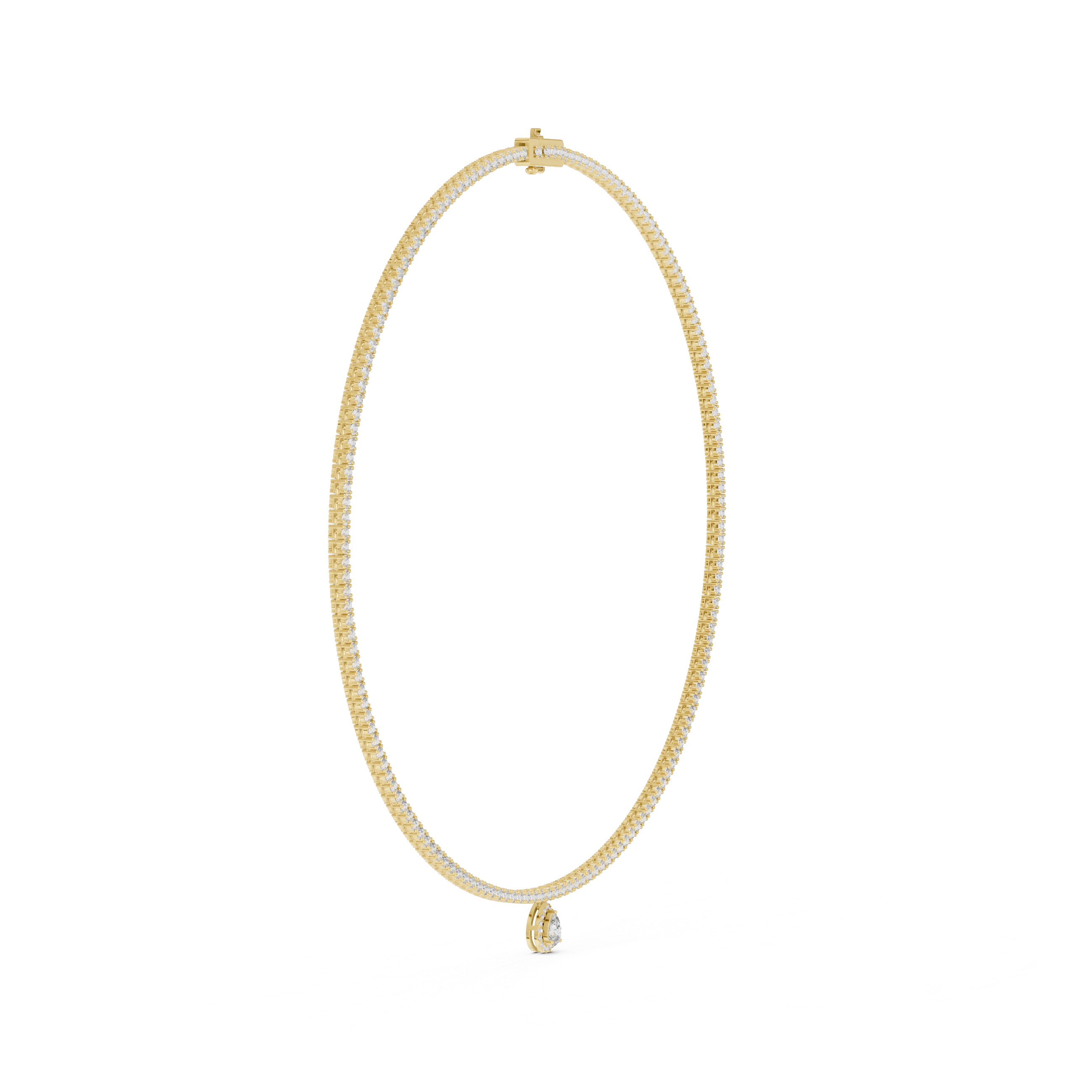 Luxury Diamond Tennis Drop Necklace