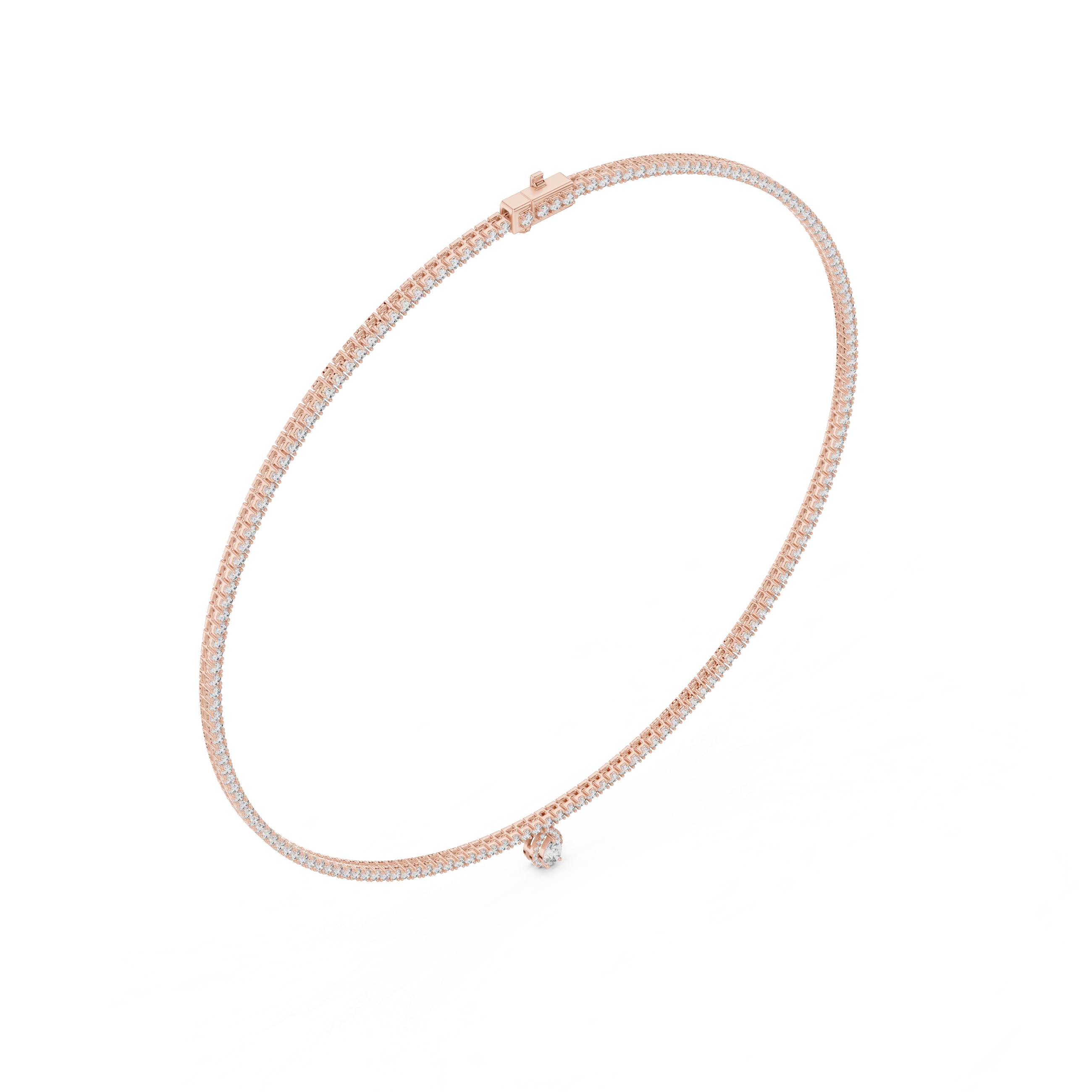 Luxury Diamond Tennis Drop Necklace