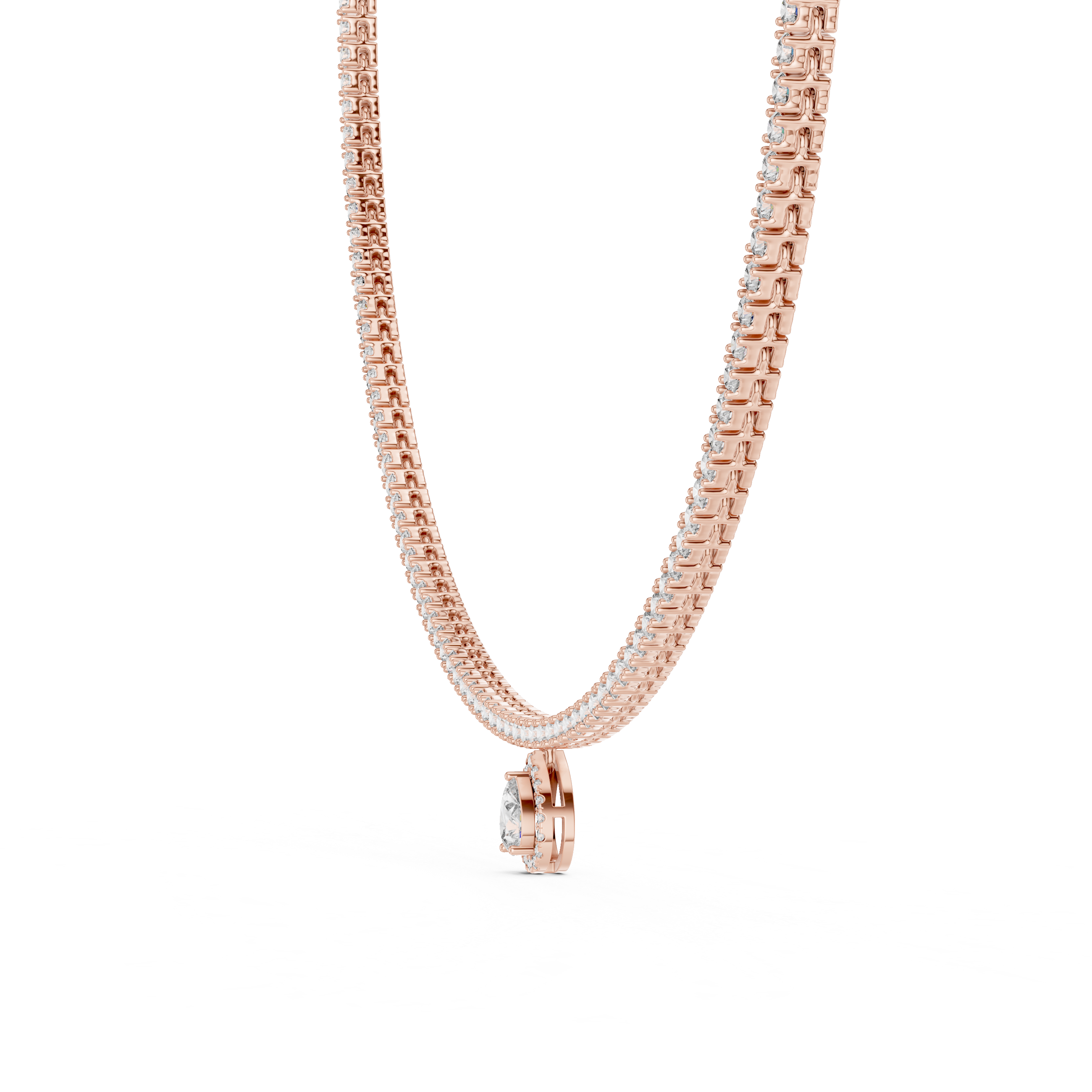 Luxury Diamond Tennis Drop Necklace