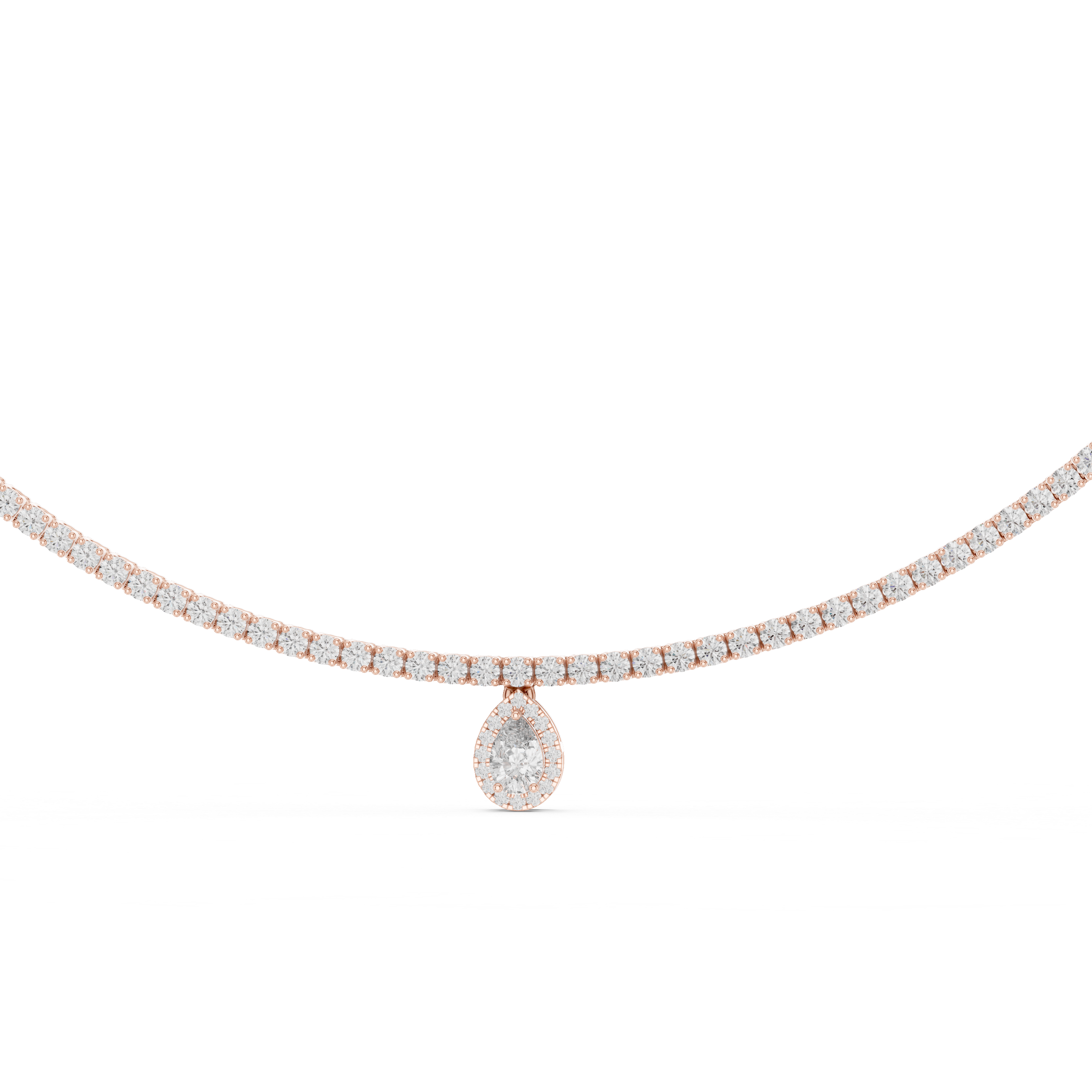 Luxury Diamond Tennis Drop Necklace
