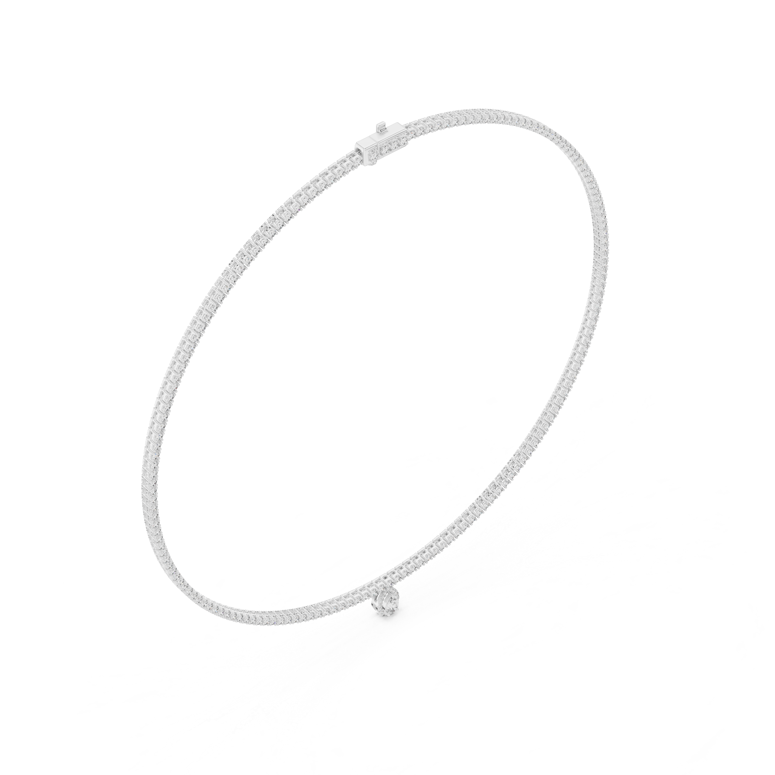 Luxury Diamond Tennis Drop Necklace