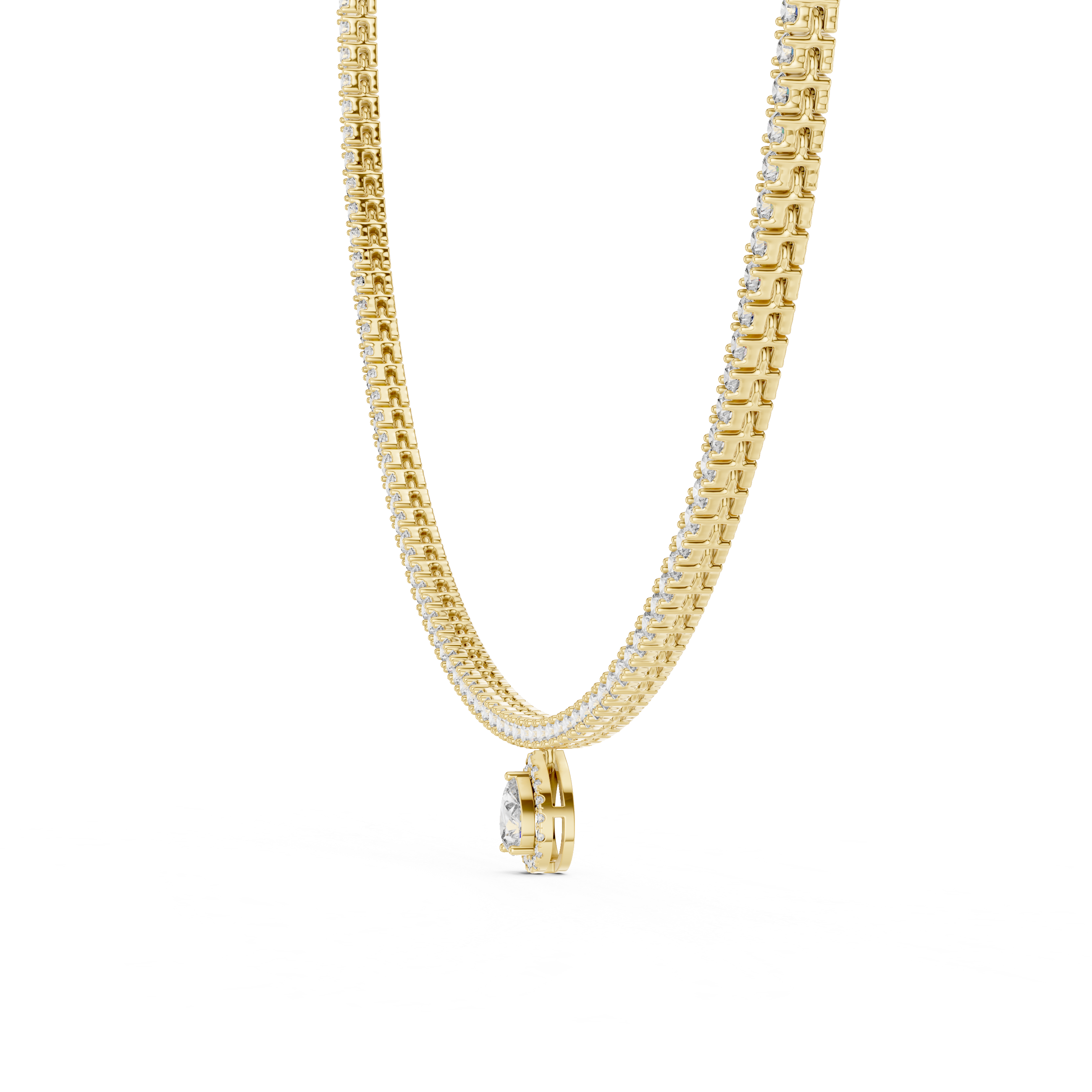 Luxury Diamond Tennis Drop Necklace