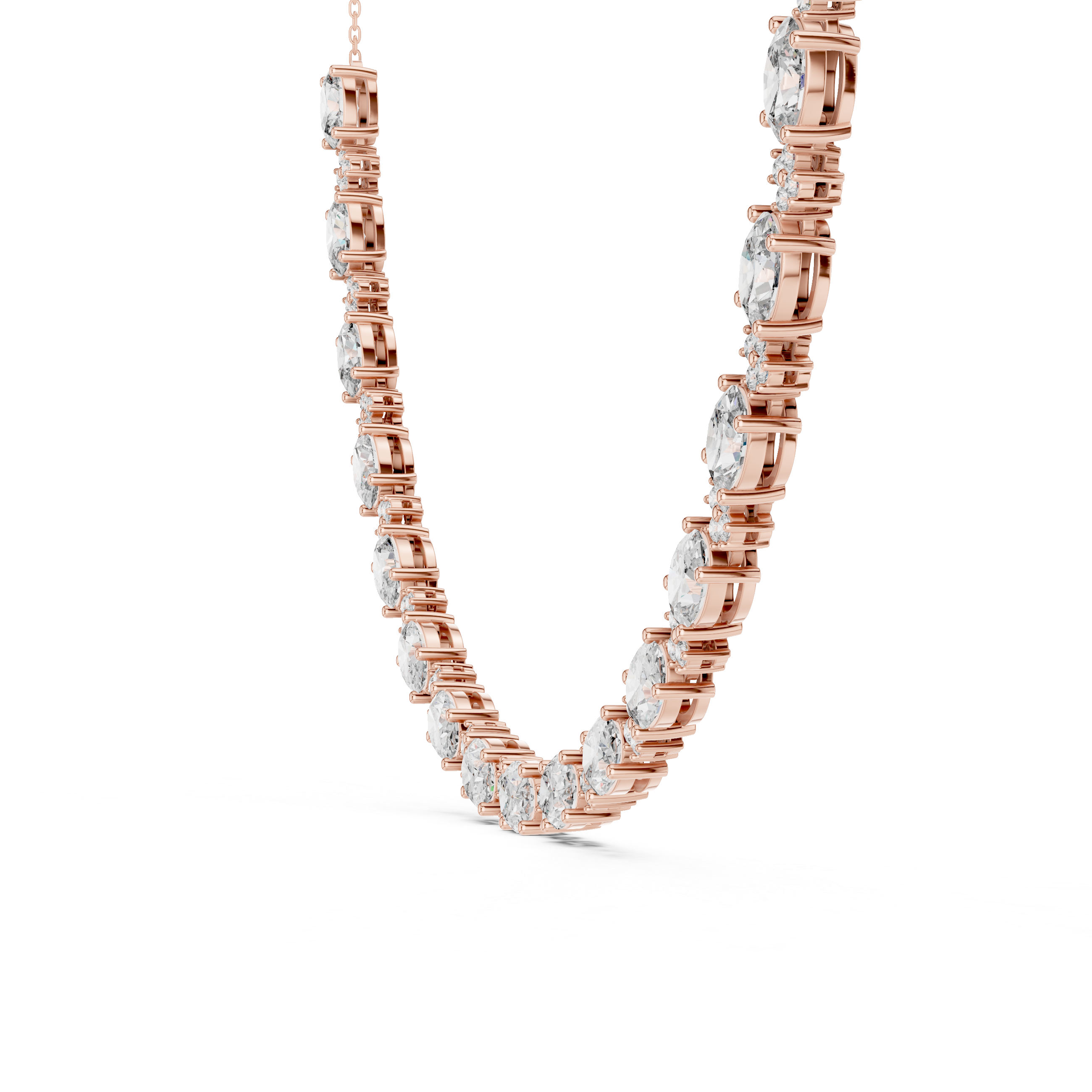 Luxury Diamond Floral Link Necklace