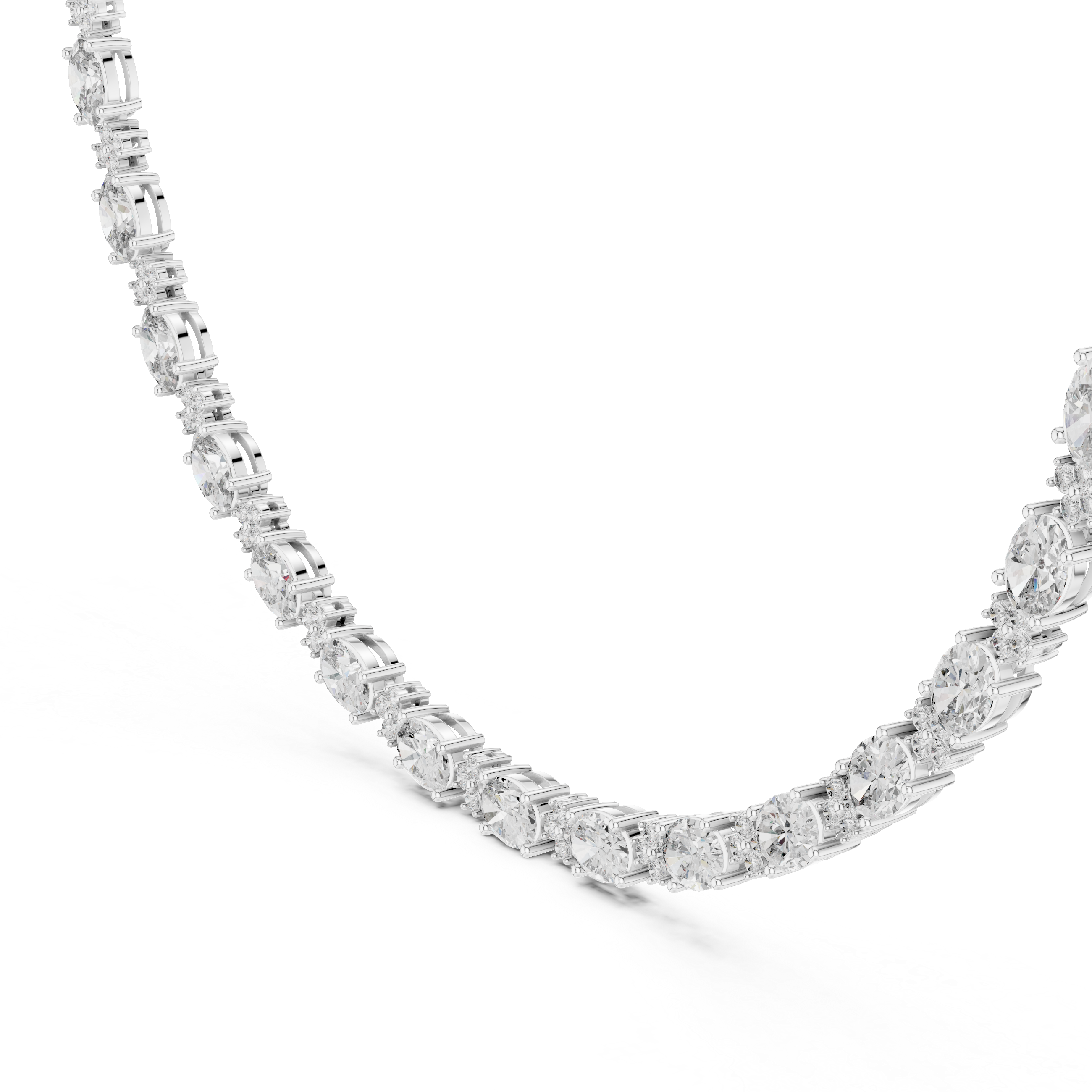 Luxury Diamond Floral Link Necklace