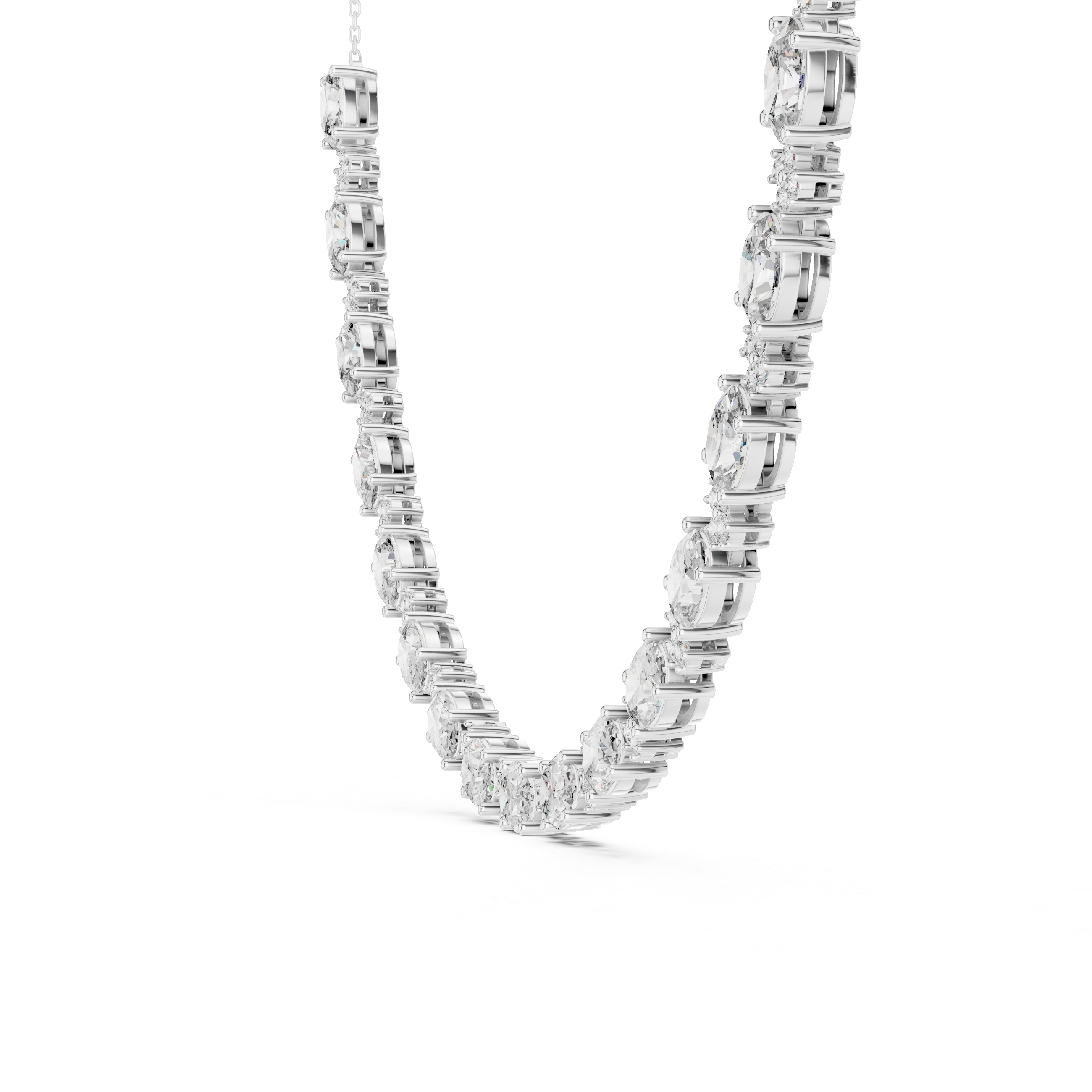 Luxury Diamond Floral Link Necklace