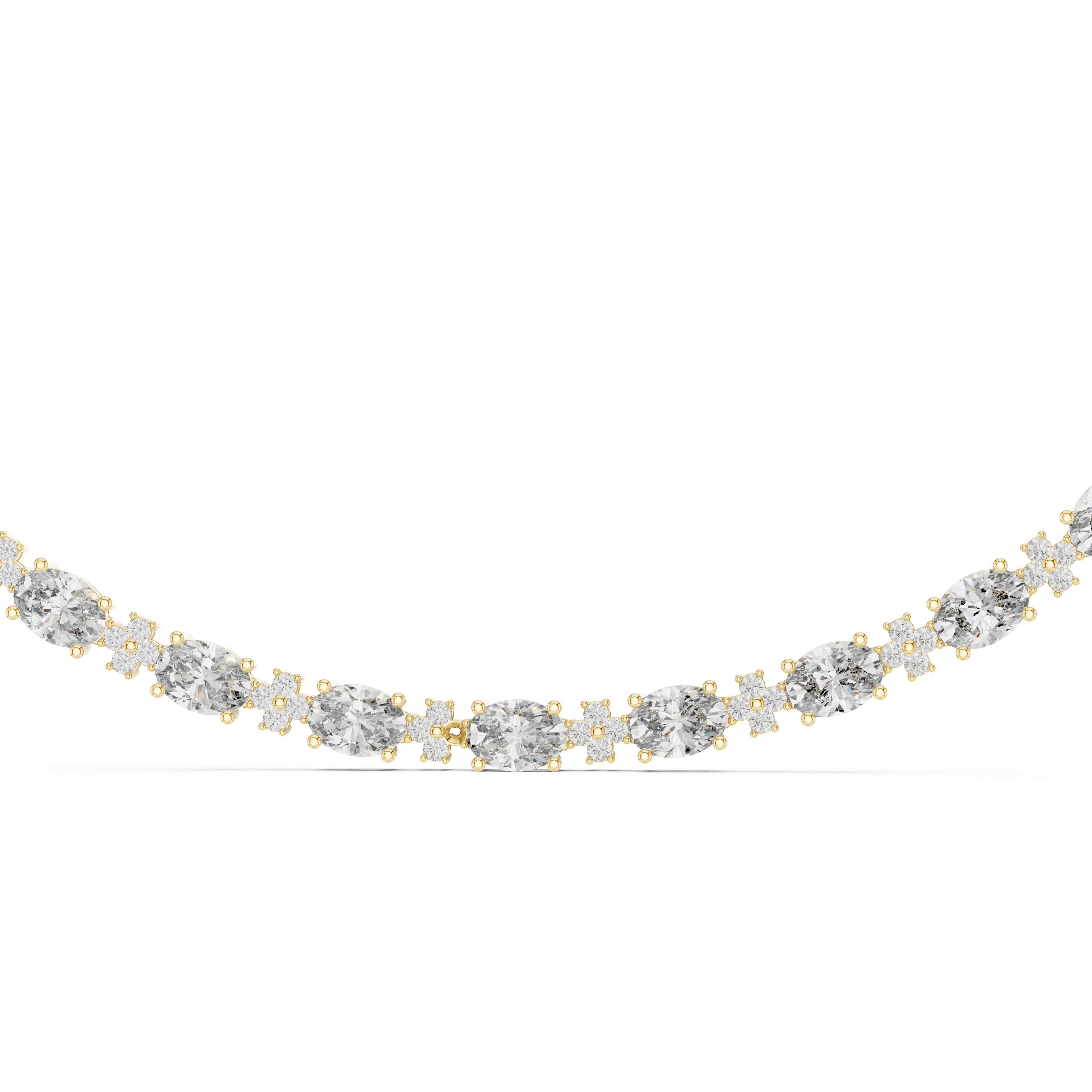 Luxury Diamond Floral Link Necklace