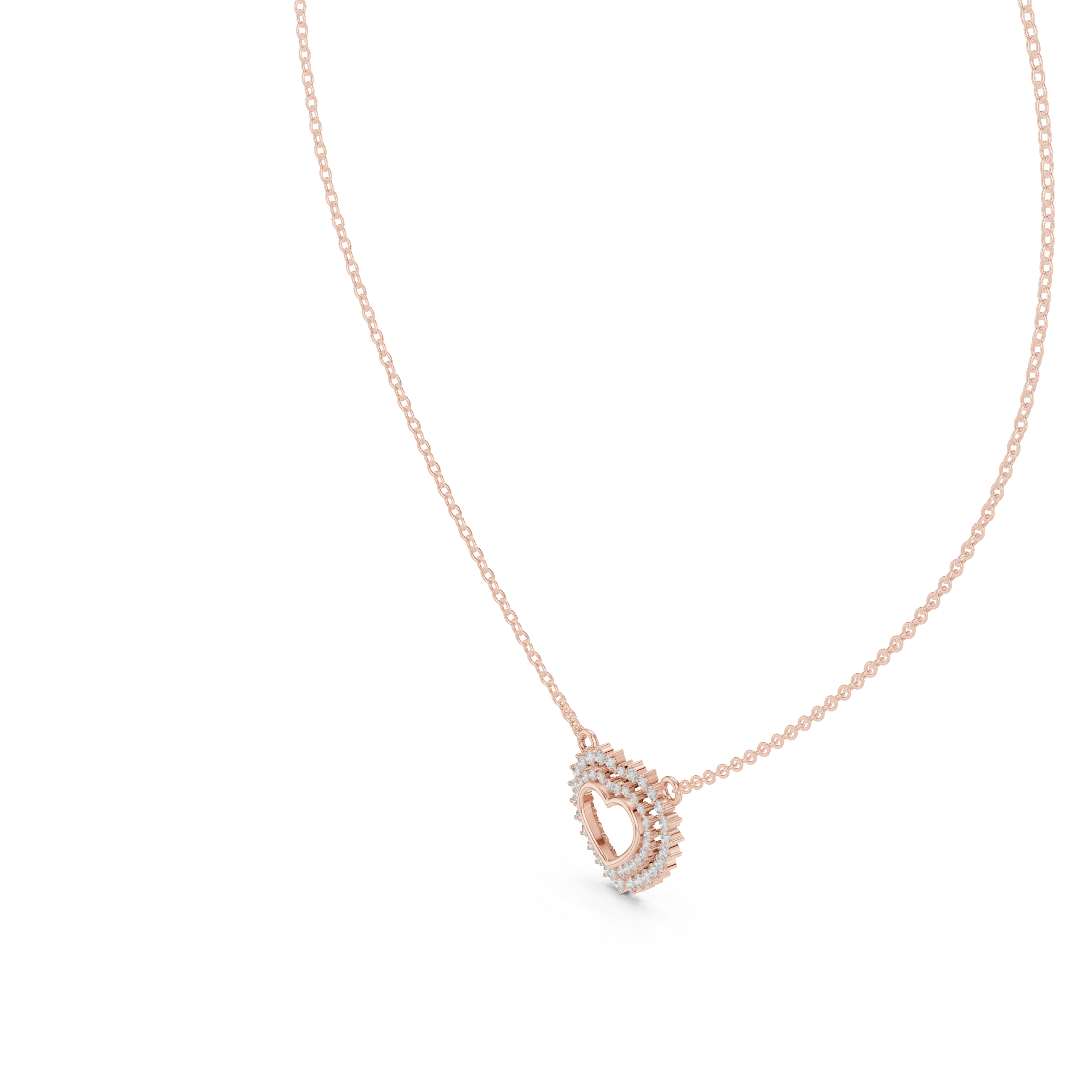 Luxury Double Halo Heart Necklace