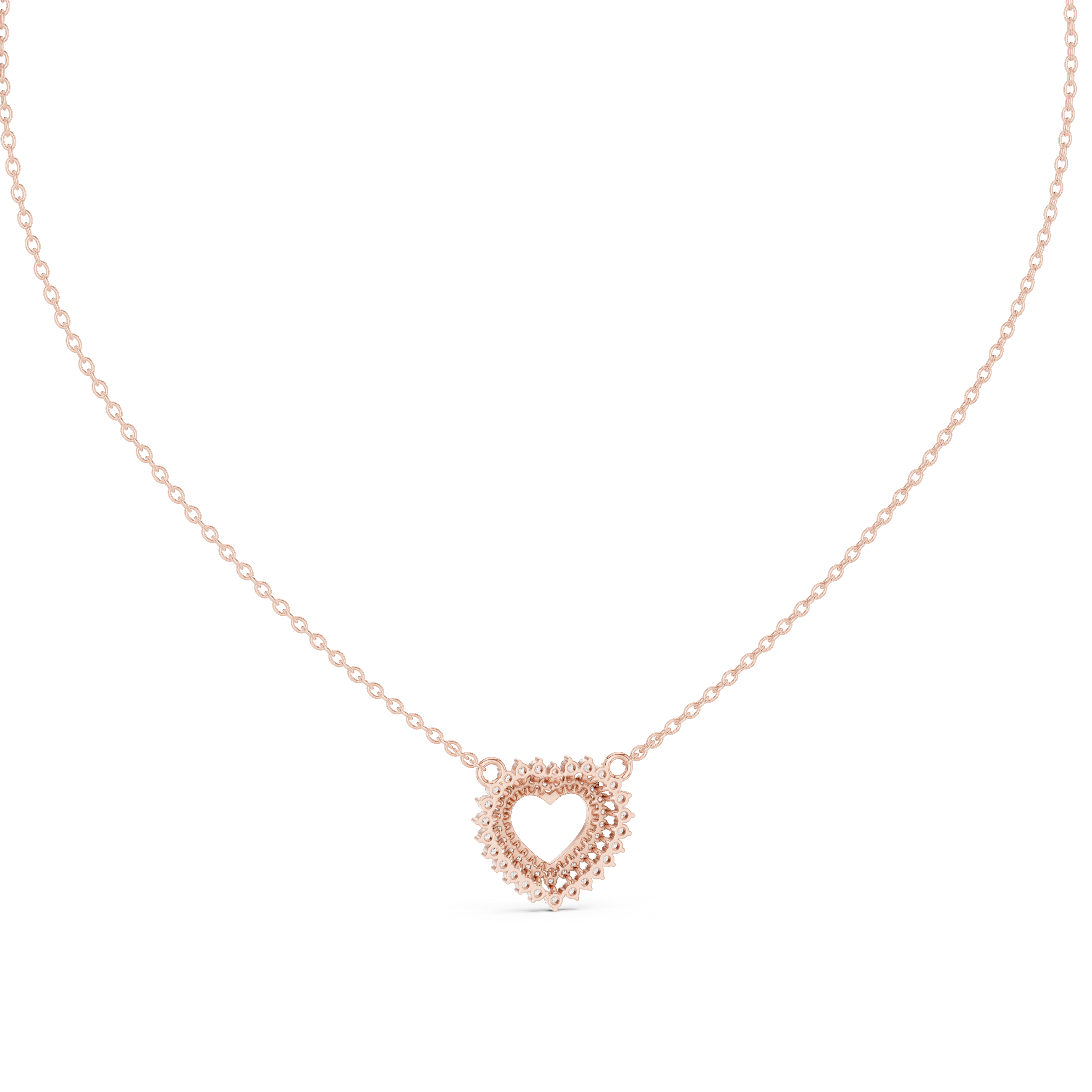 Luxury Double Halo Heart Necklace