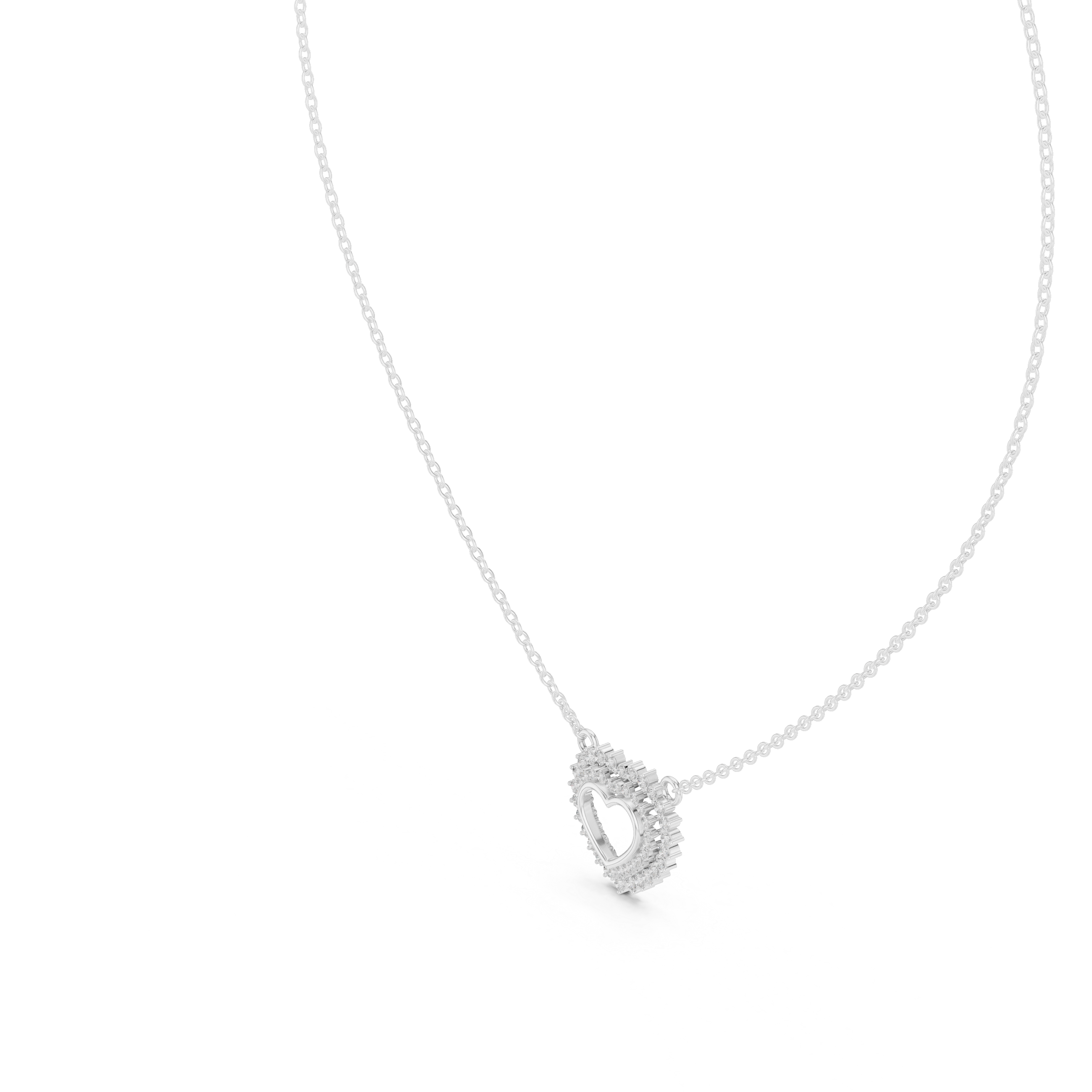 Luxury Double Halo Heart Necklace
