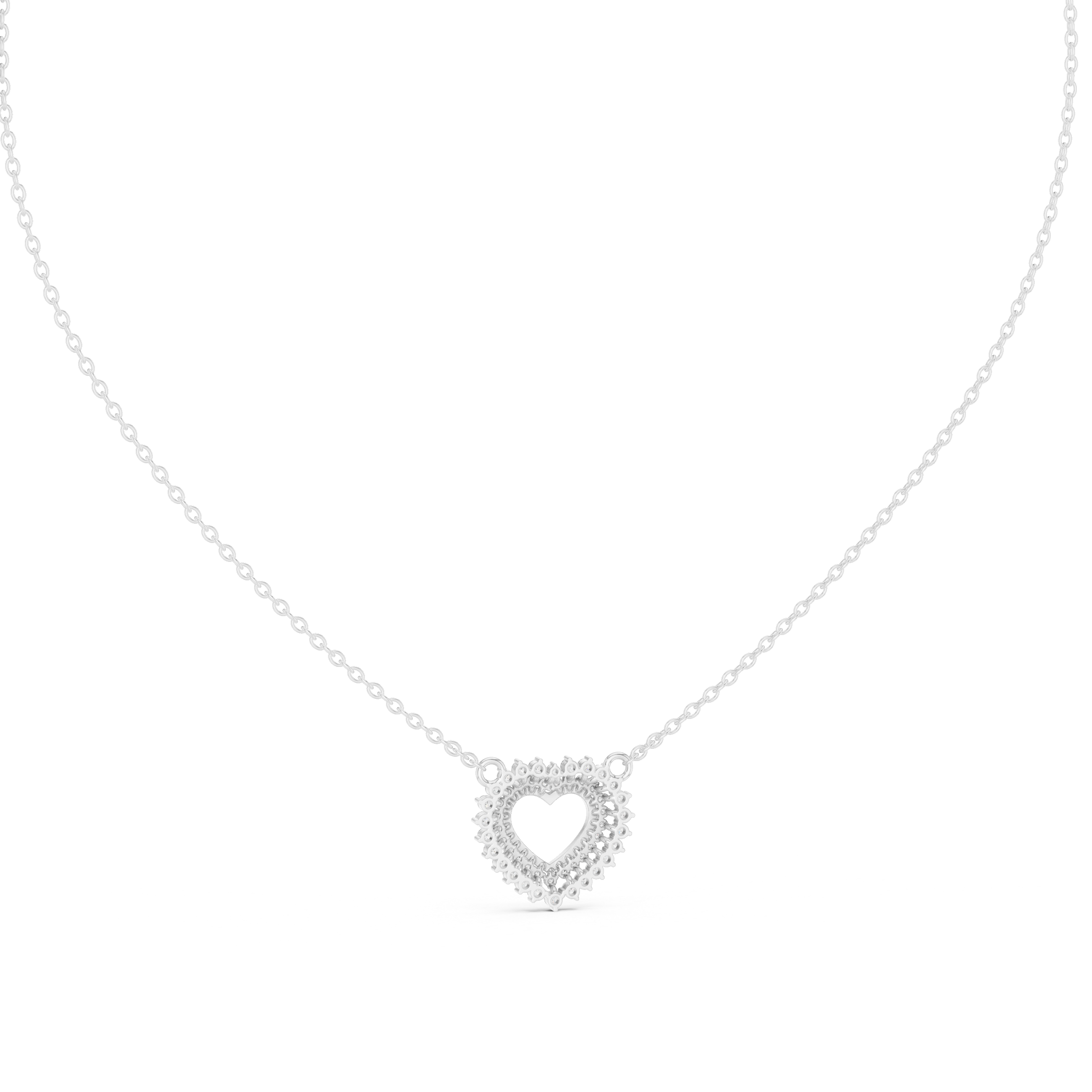 Luxury Double Halo Heart Necklace