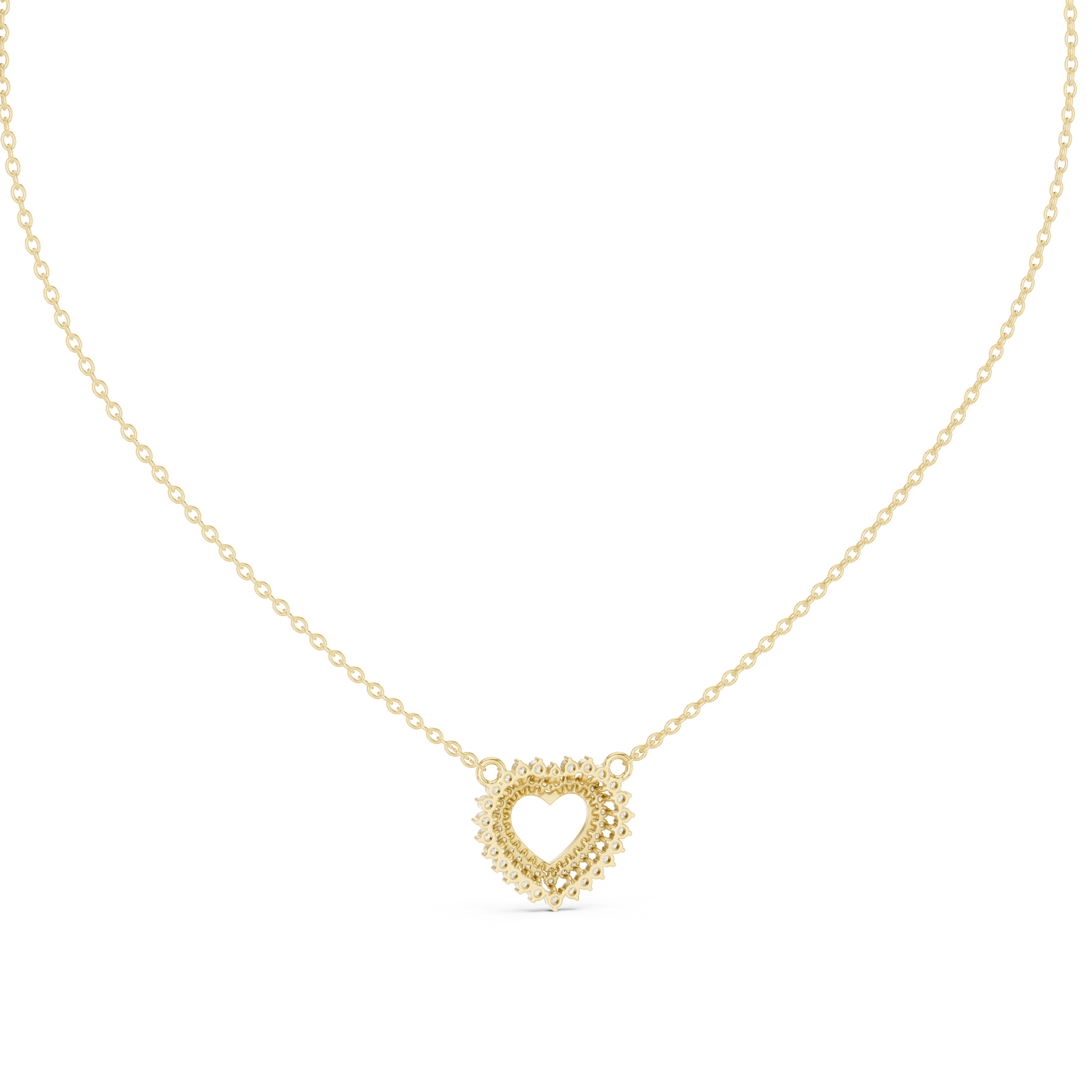 Luxury Double Halo Heart Necklace