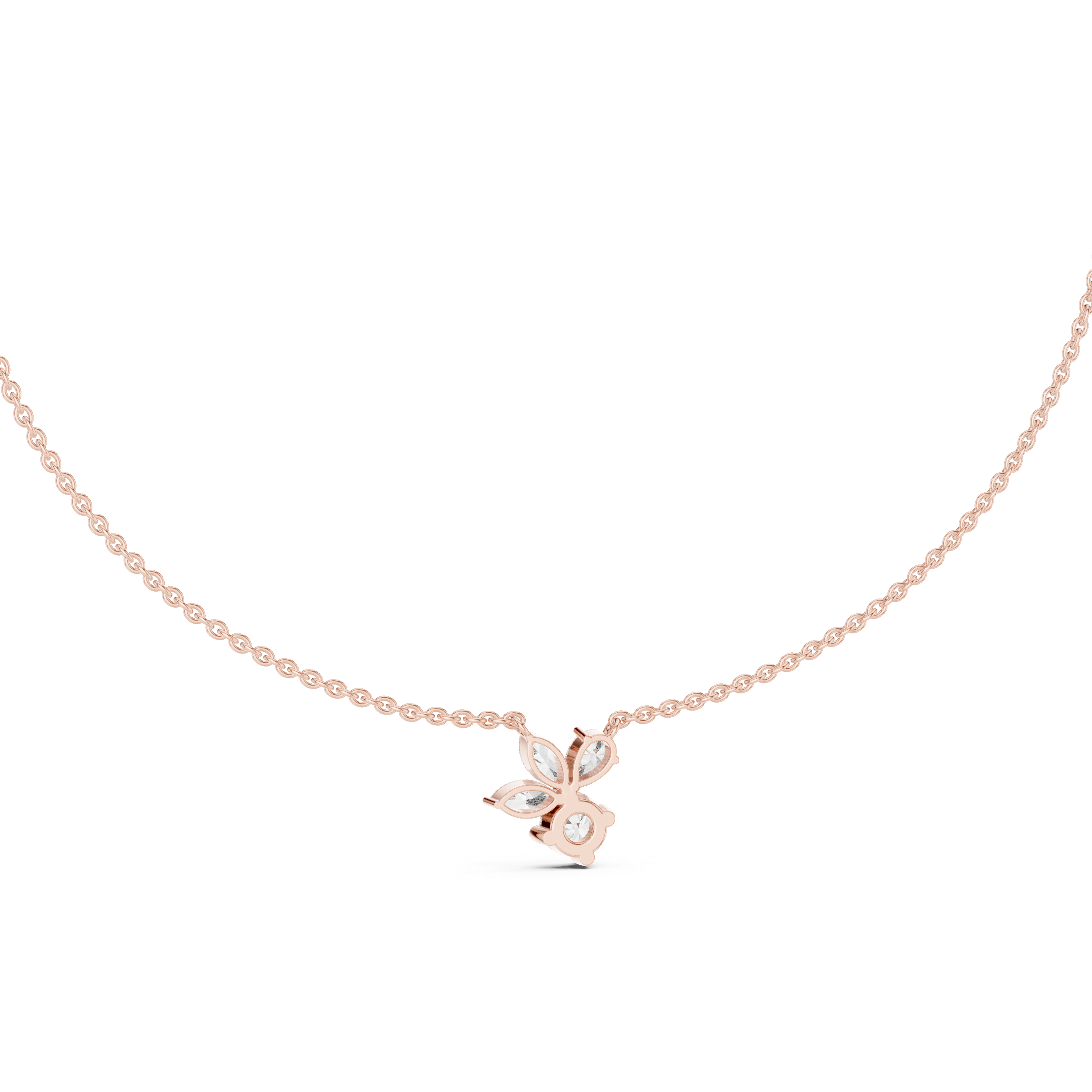 Floral Diamond Cluster Necklace