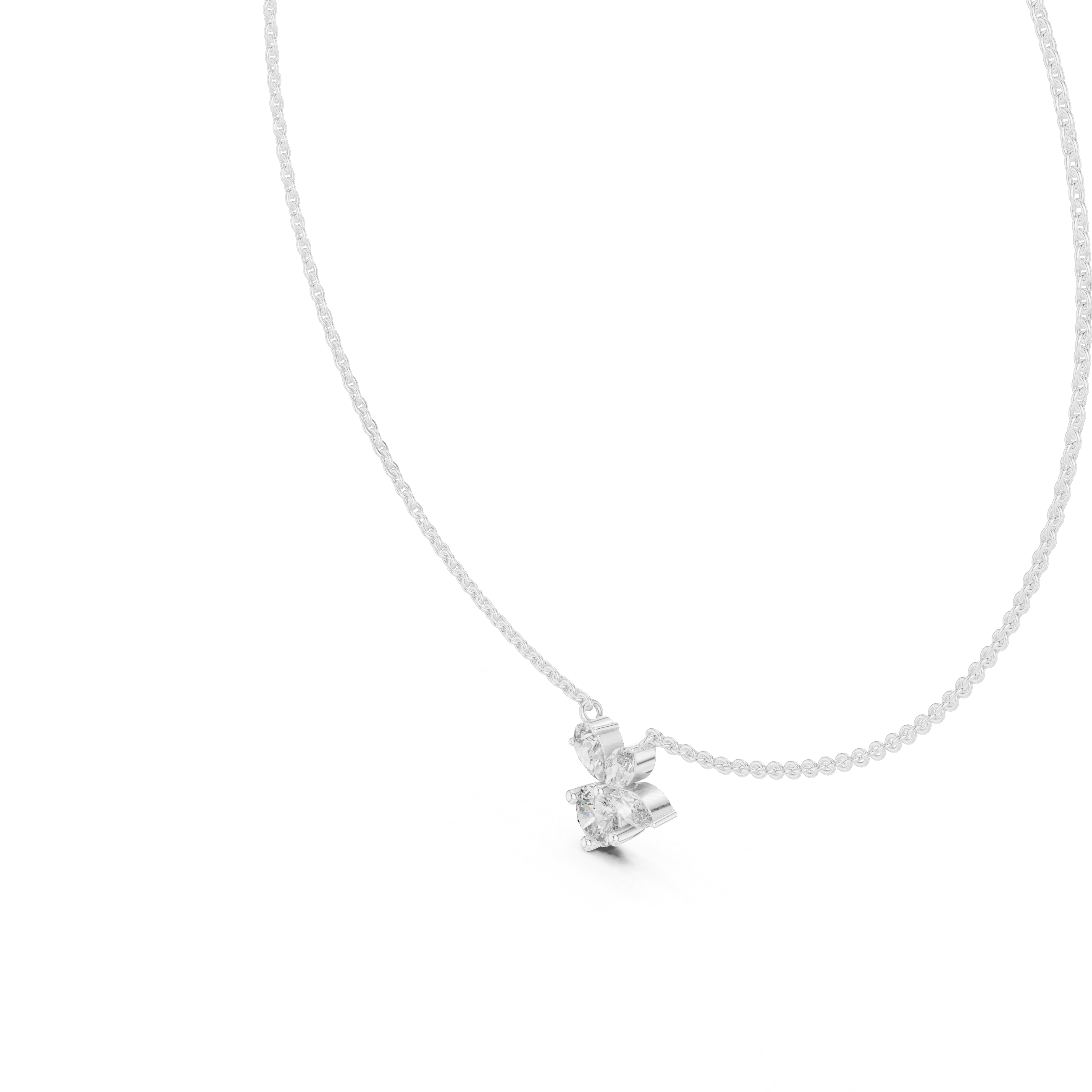 Floral Diamond Cluster Necklace