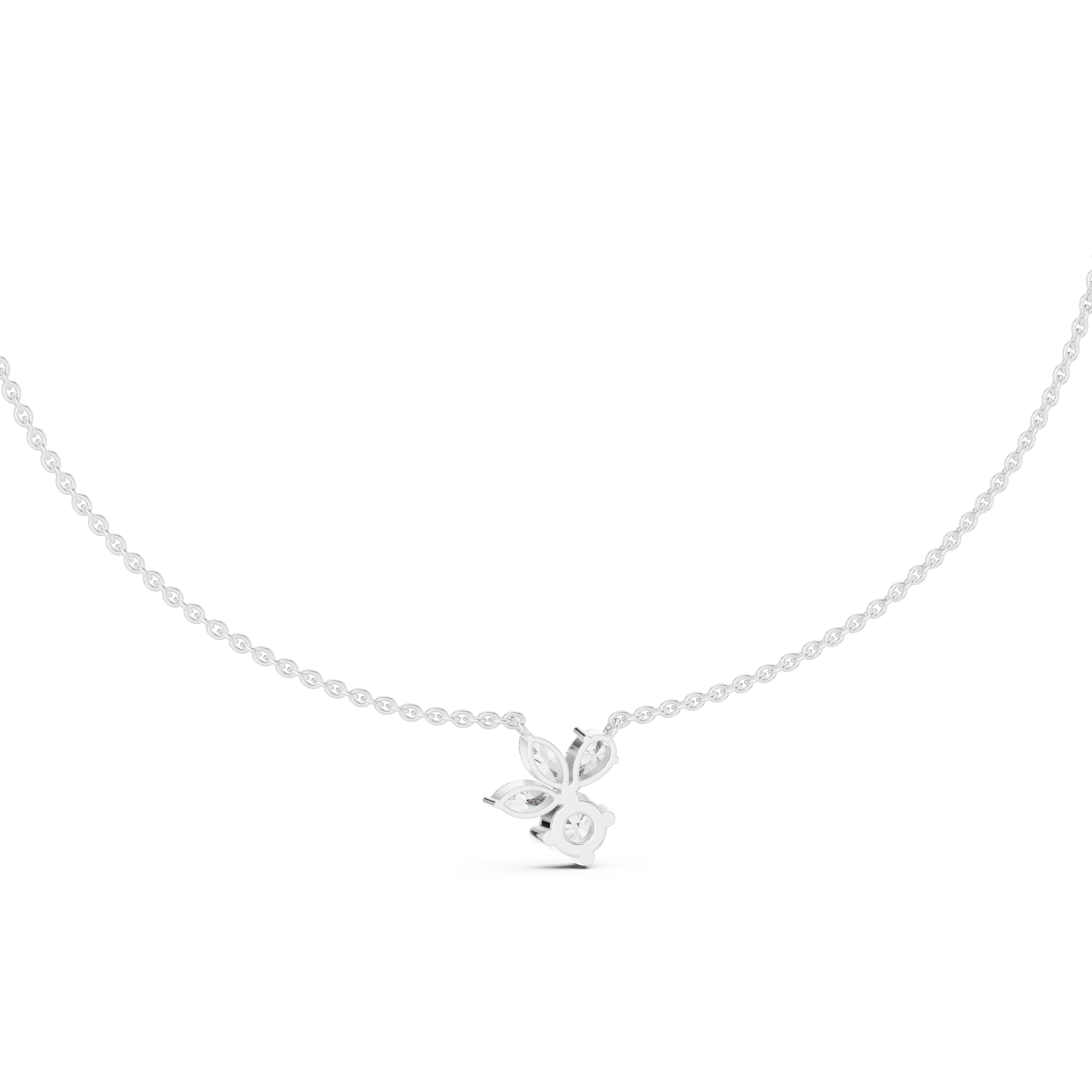 Floral Diamond Cluster Necklace