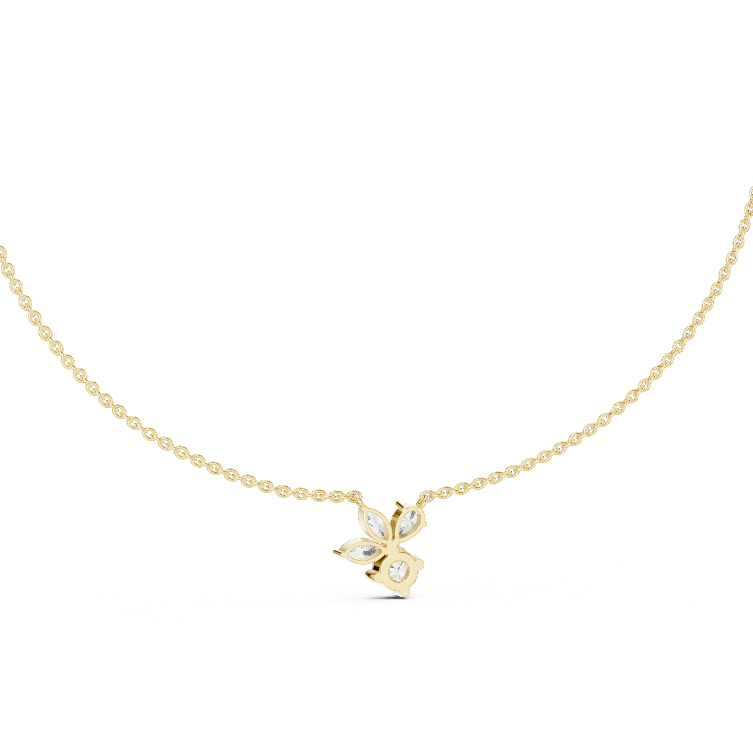 Floral Diamond Cluster Necklace