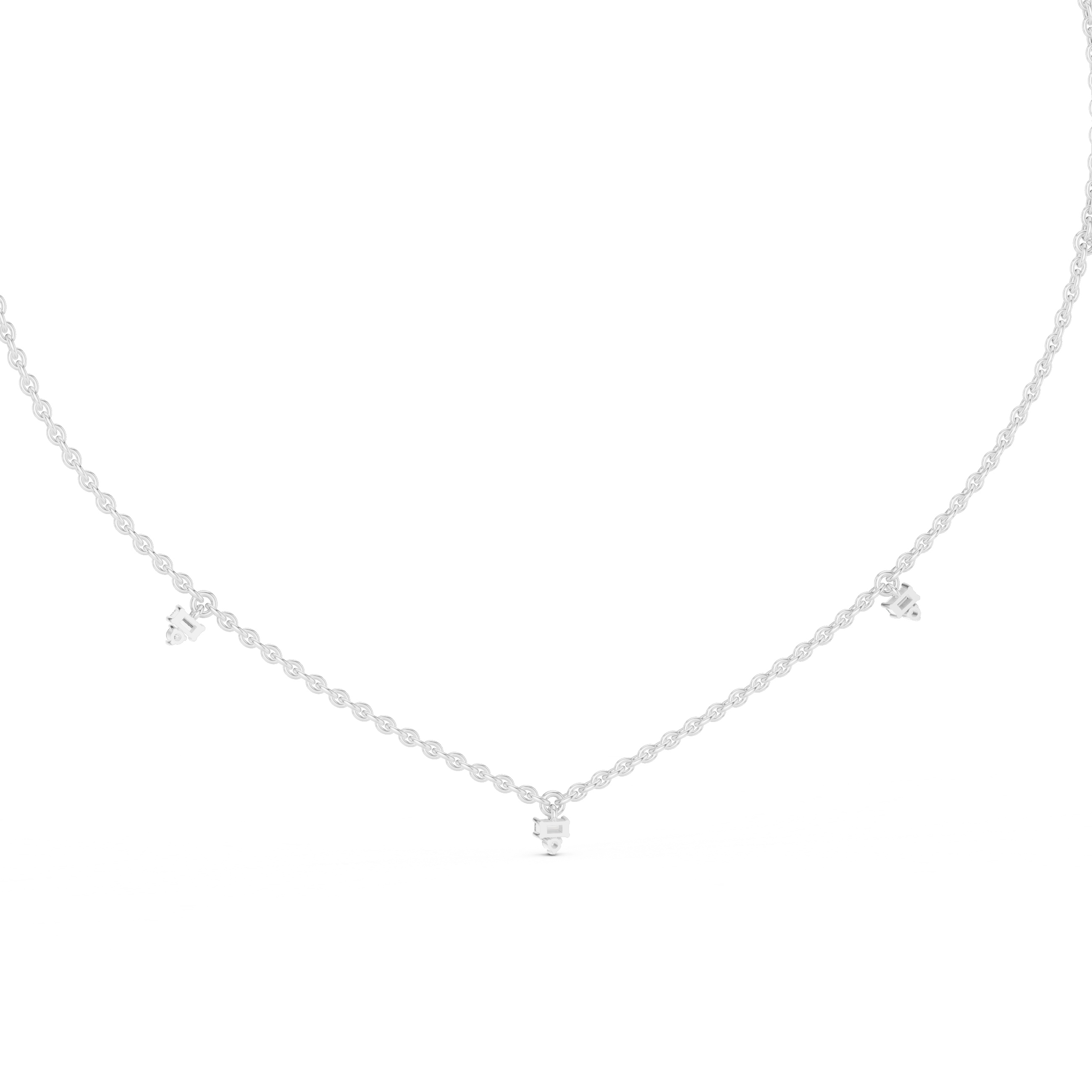 Minimal Multi Drop Diamond Necklace