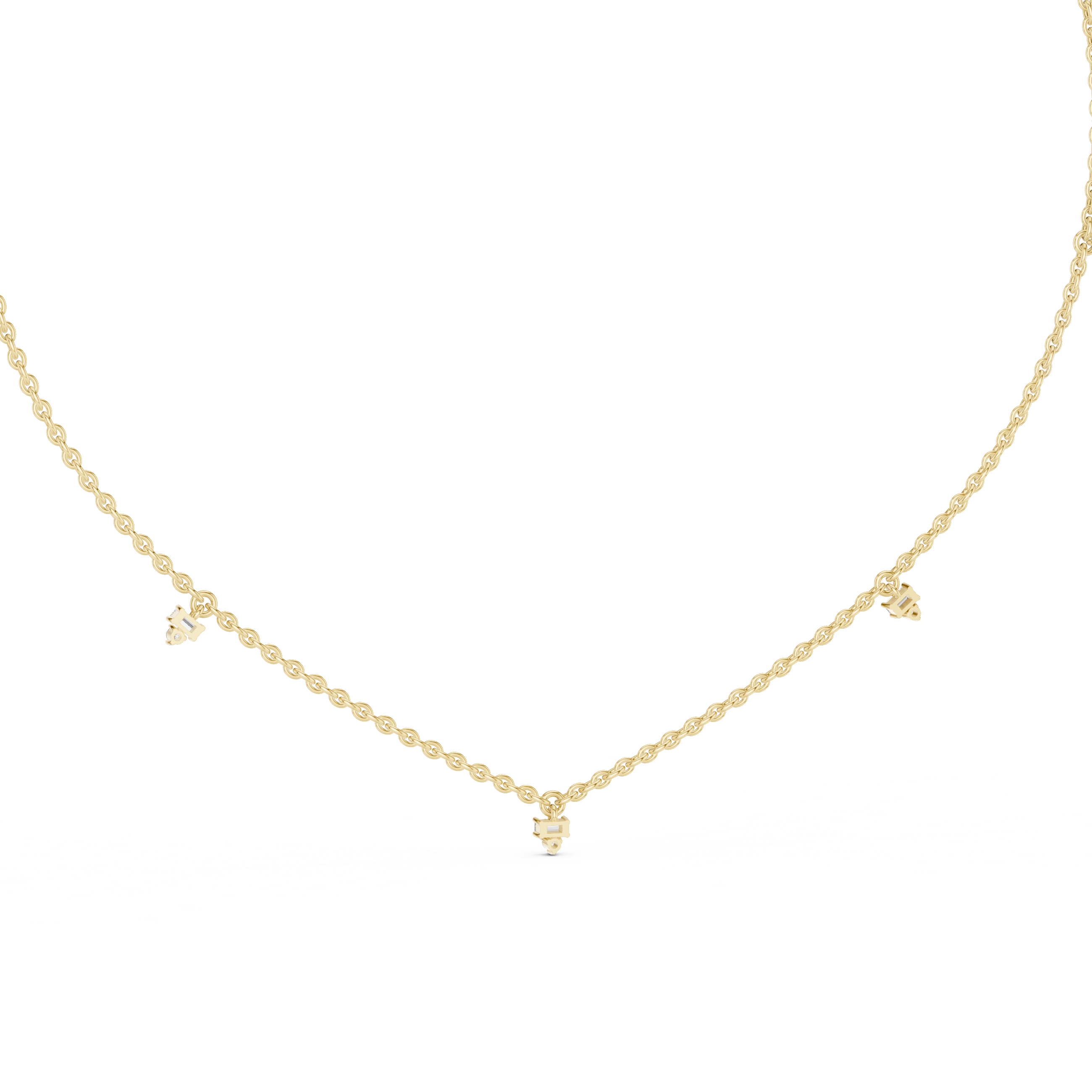 Minimal Multi Drop Diamond Necklace