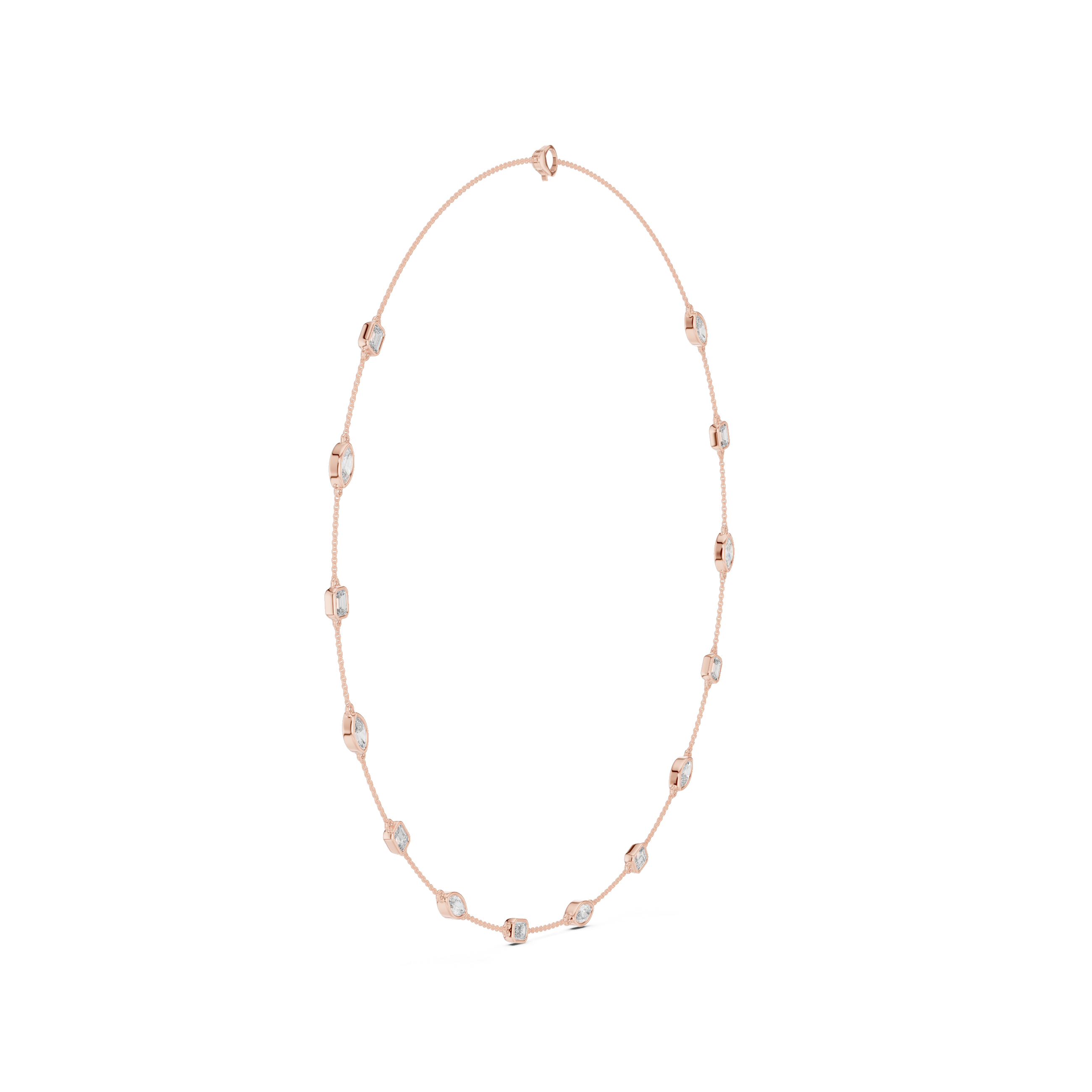 Luxury Mixed Cut Diamond Chain Necklace
