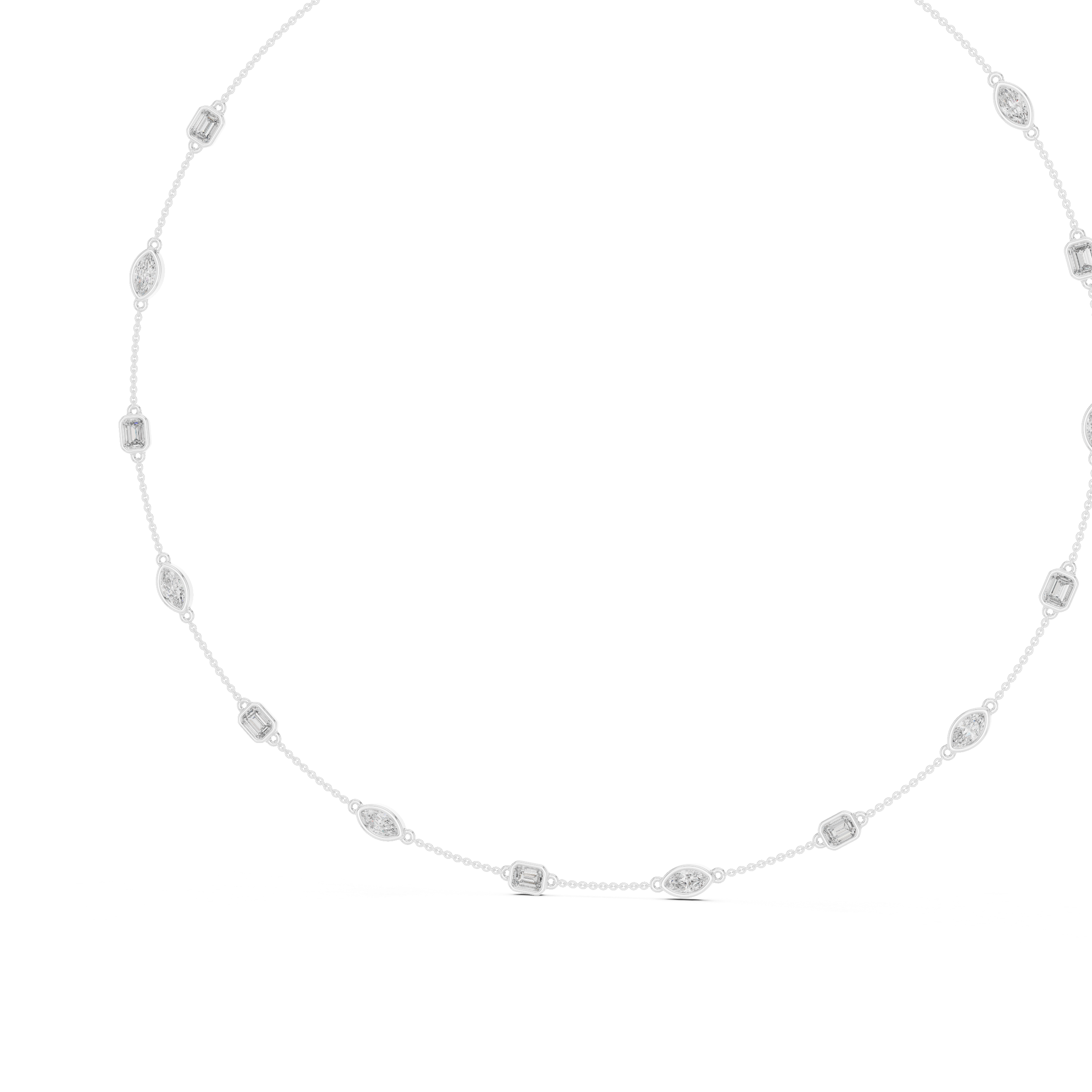 Luxury Mixed Cut Diamond Chain Necklace