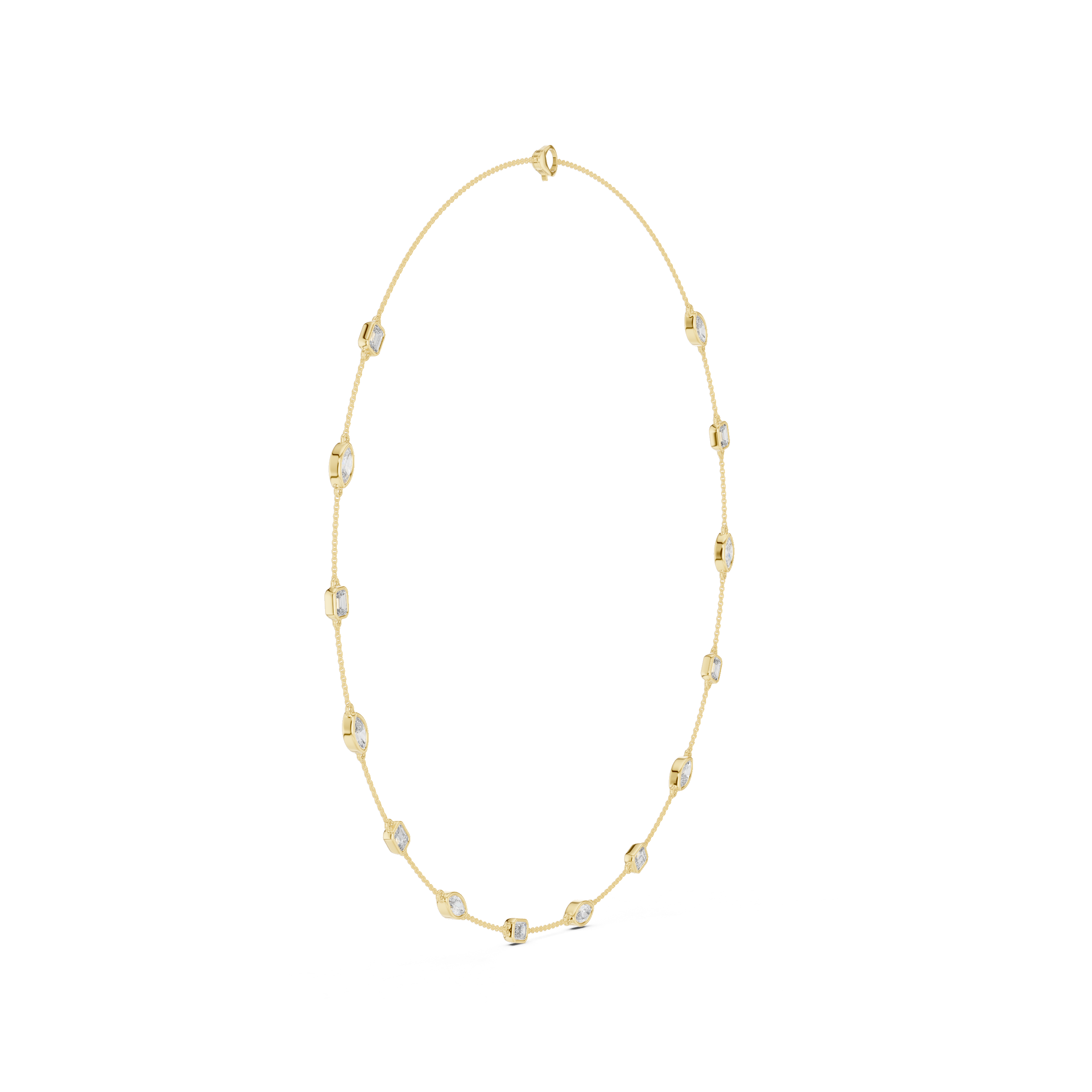 Luxury Mixed Cut Diamond Chain Necklace