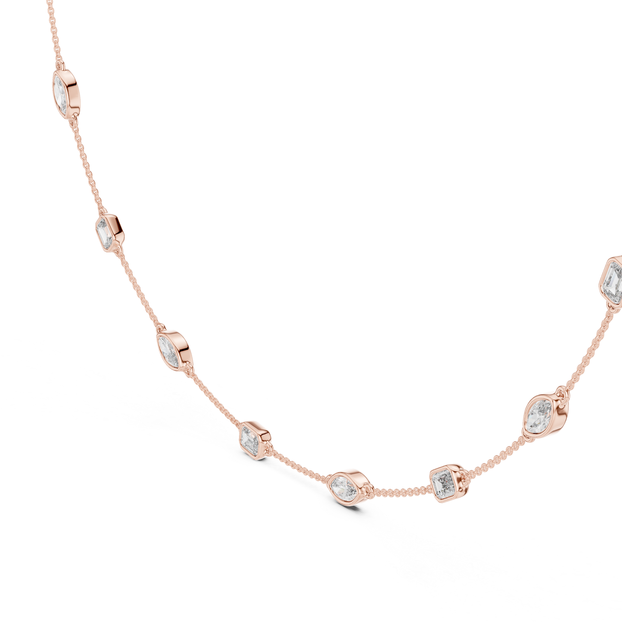 Diamond Station Chain Necklace