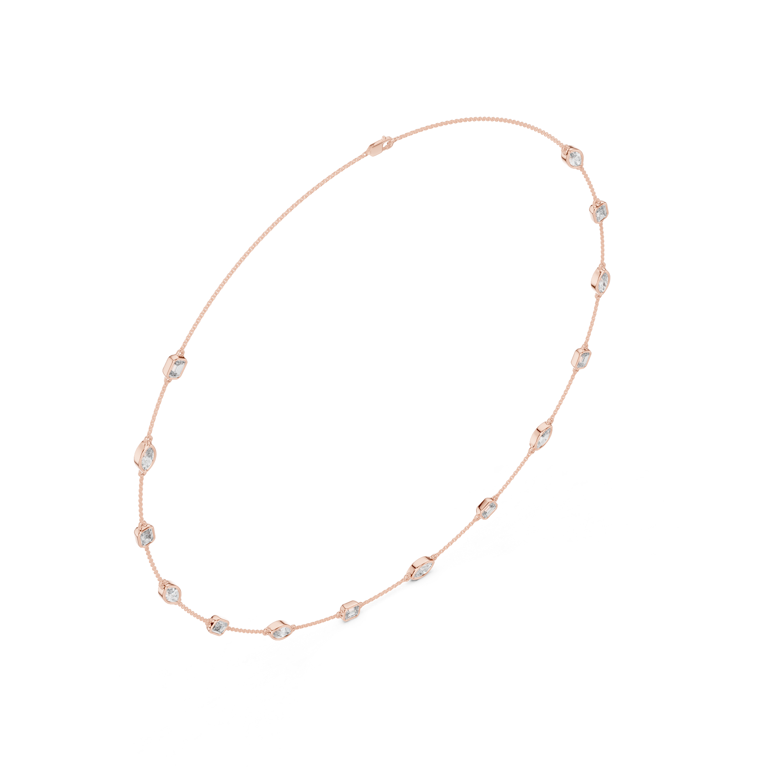 Diamond Station Chain Necklace