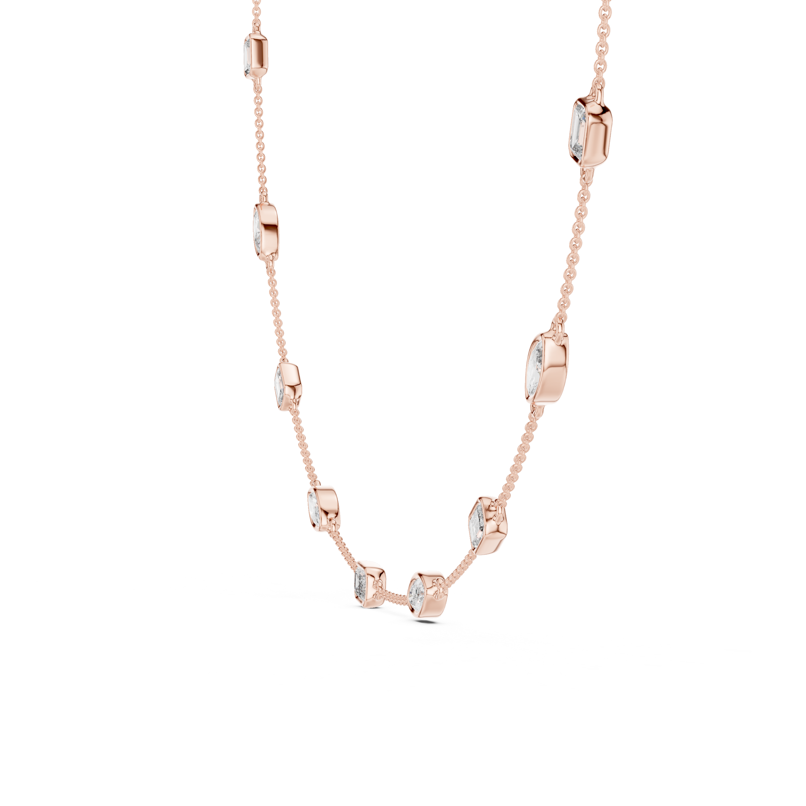 Diamond Station Chain Necklace
