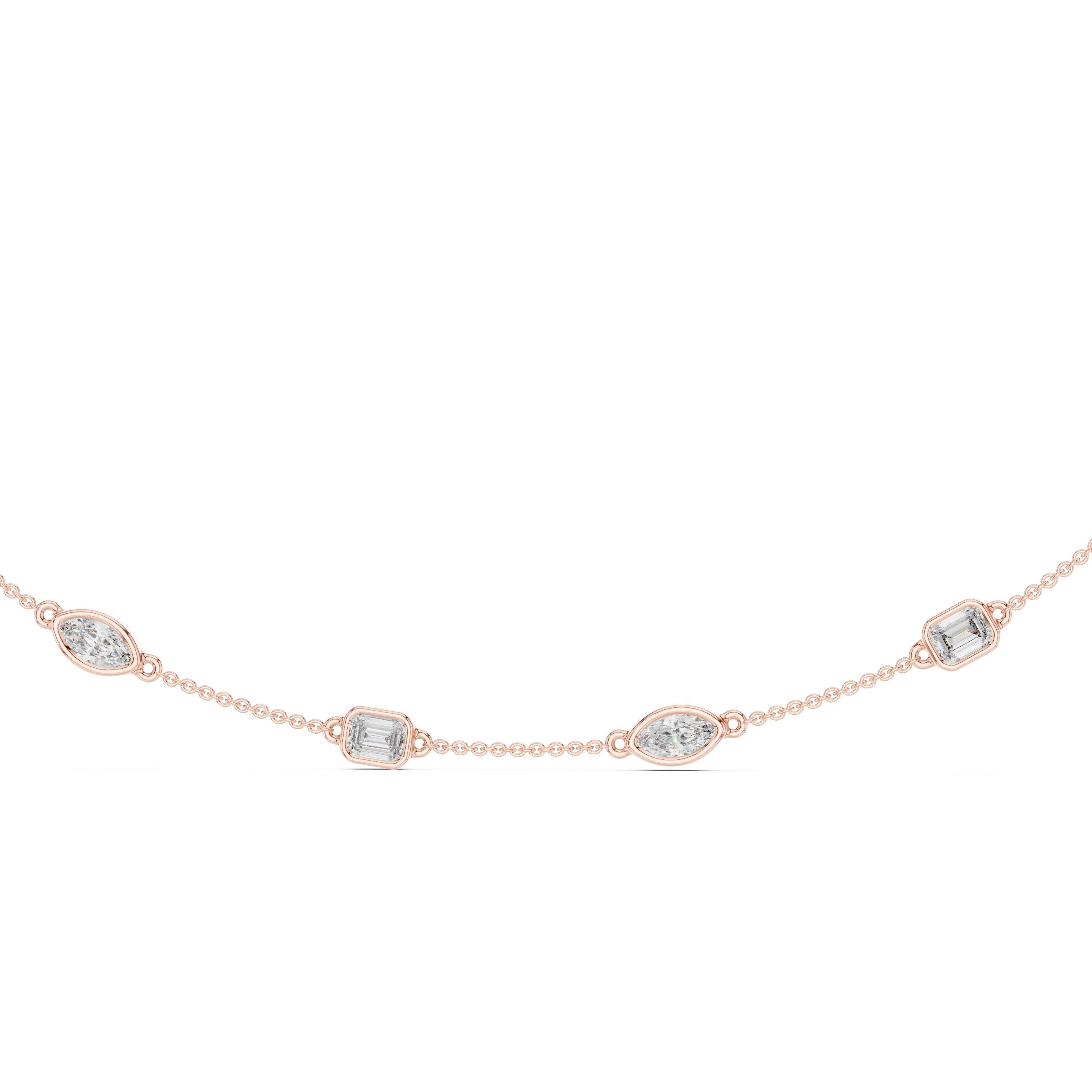 Diamond Station Chain Necklace