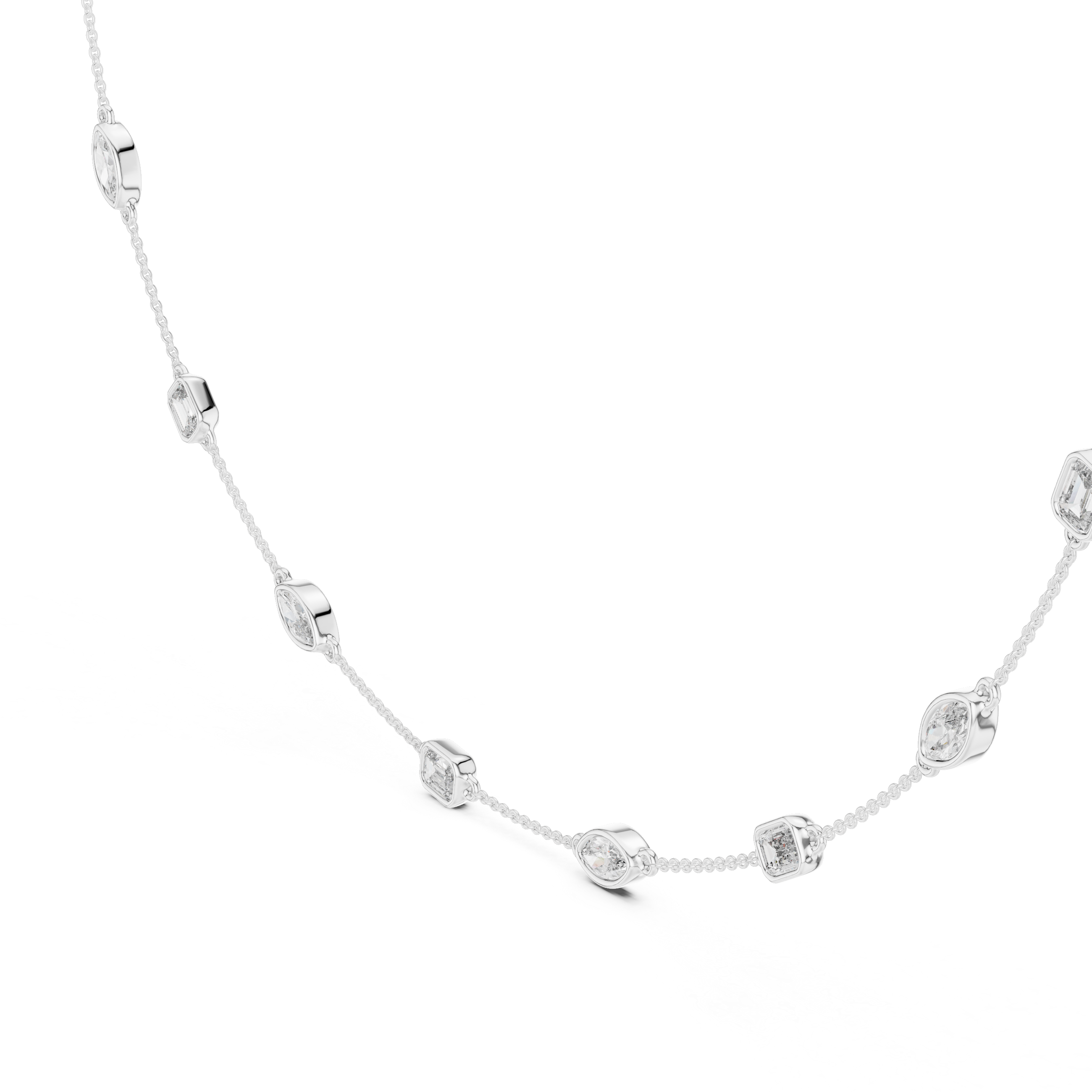 Diamond Station Chain Necklace