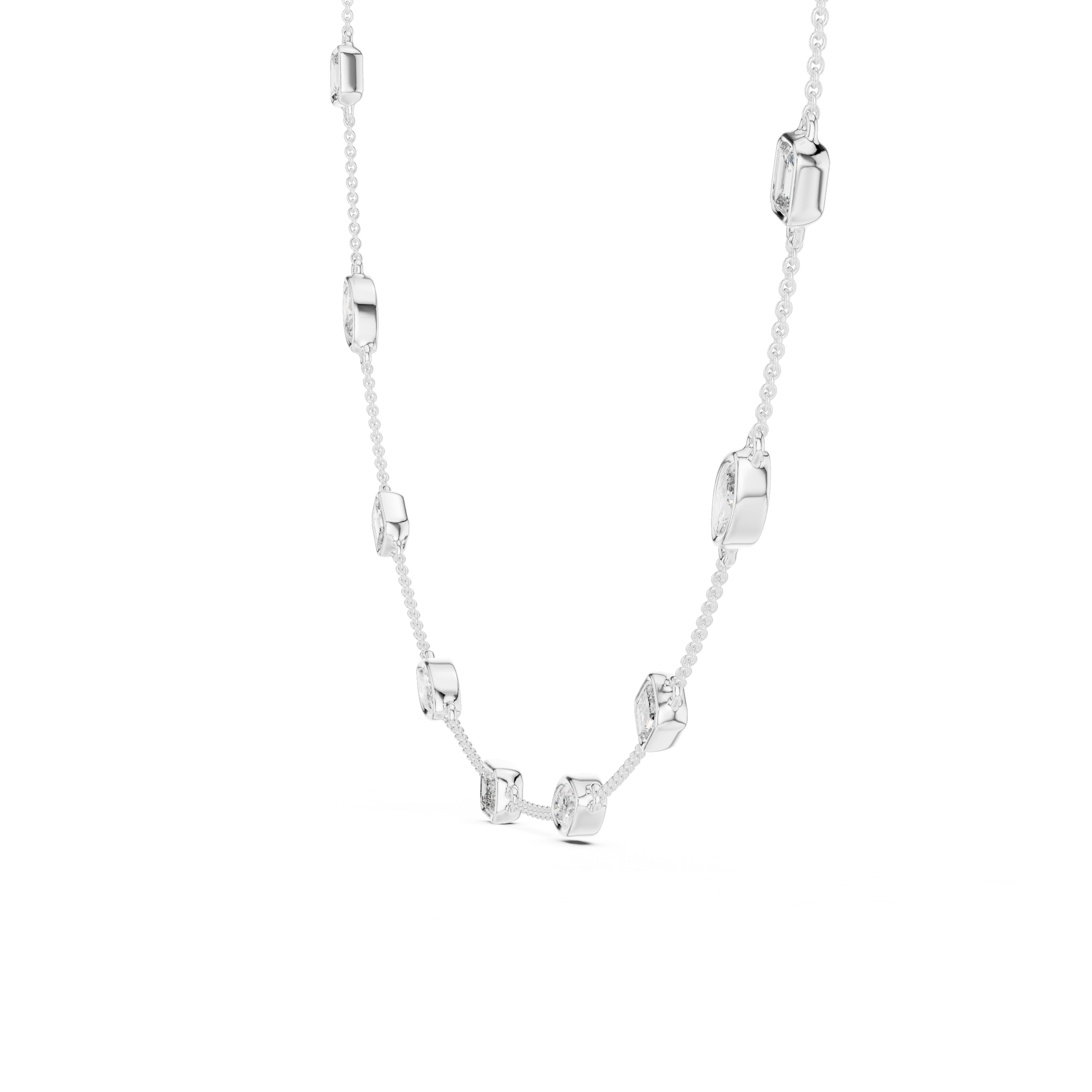 Diamond Station Chain Necklace