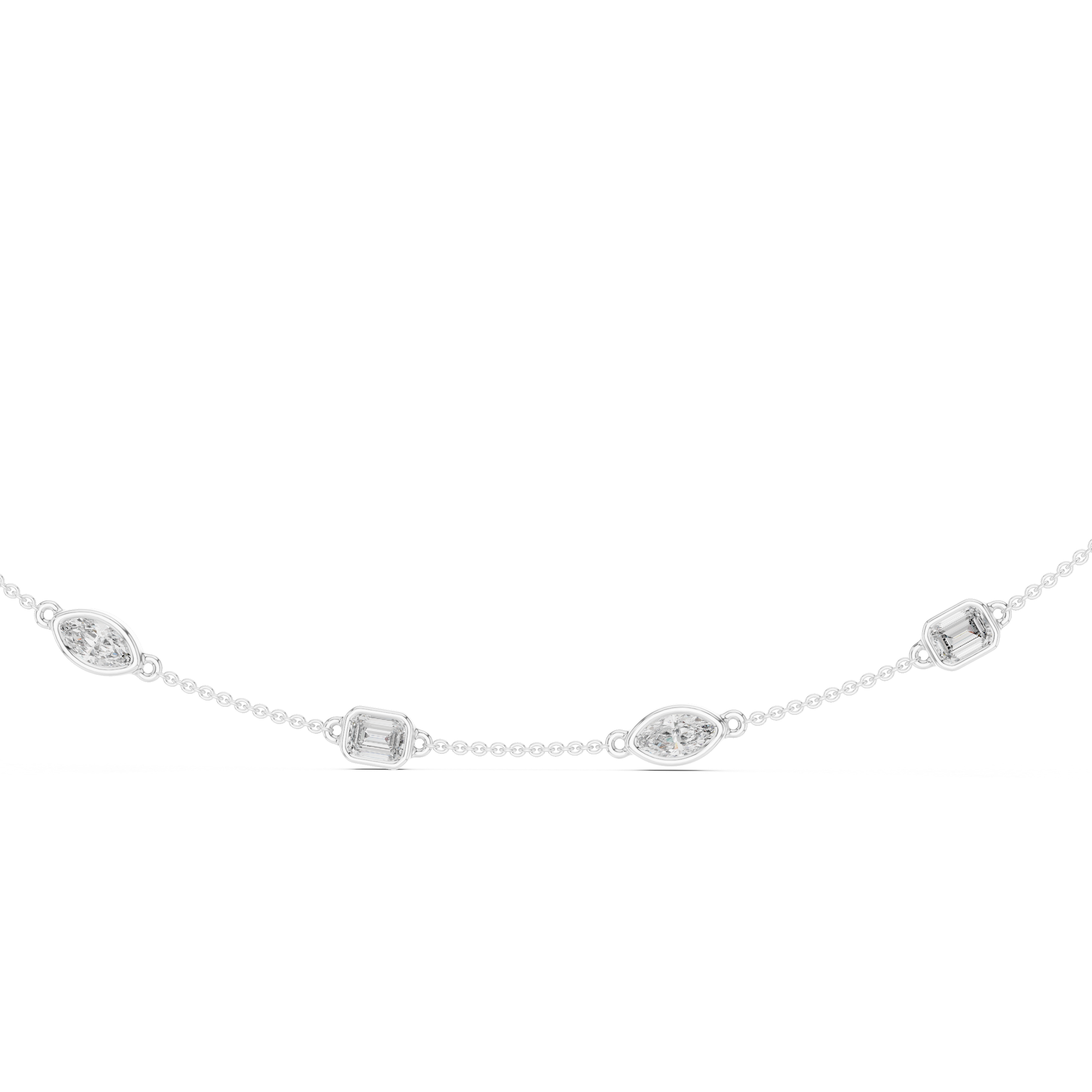 Diamond Station Chain Necklace