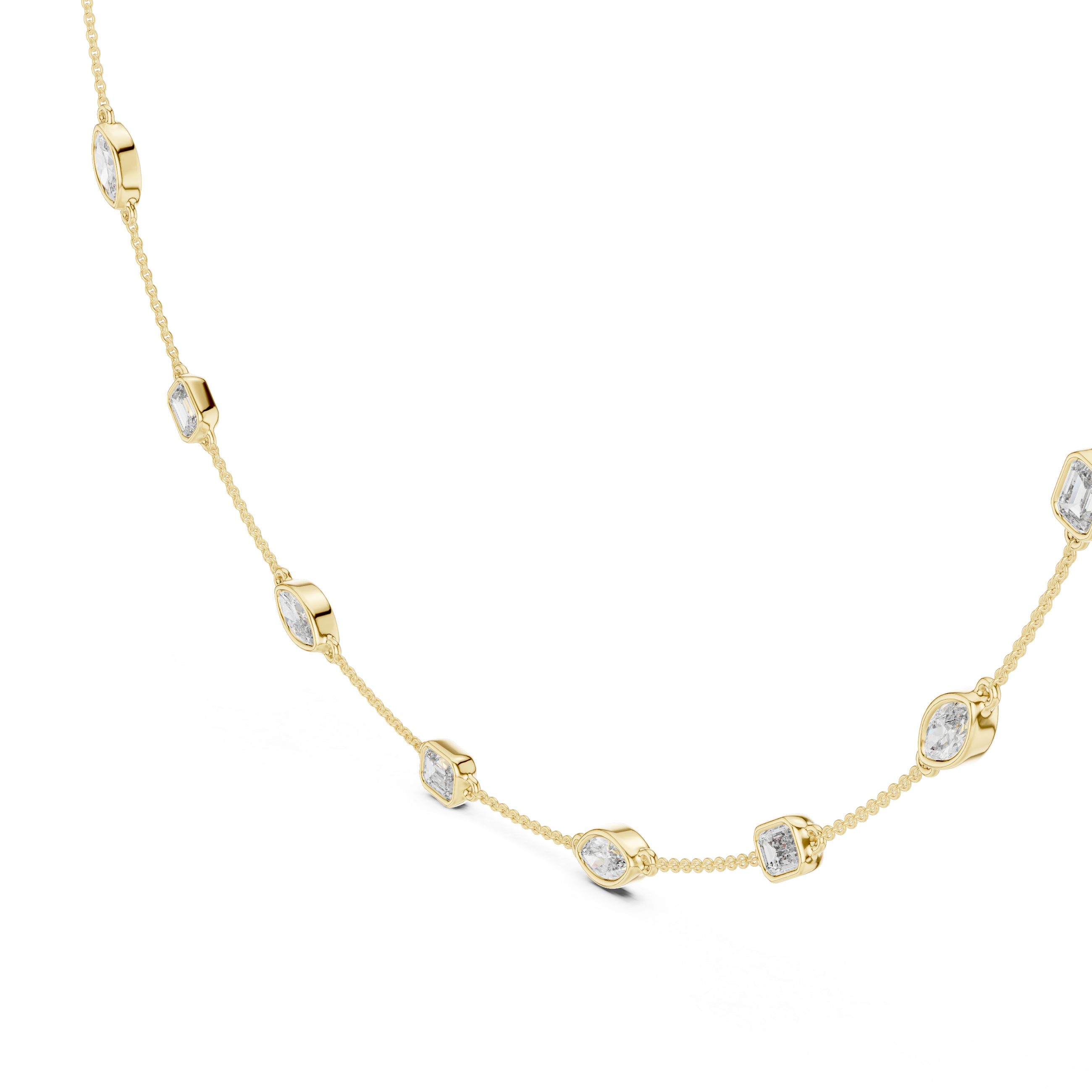 Diamond Station Chain Necklace