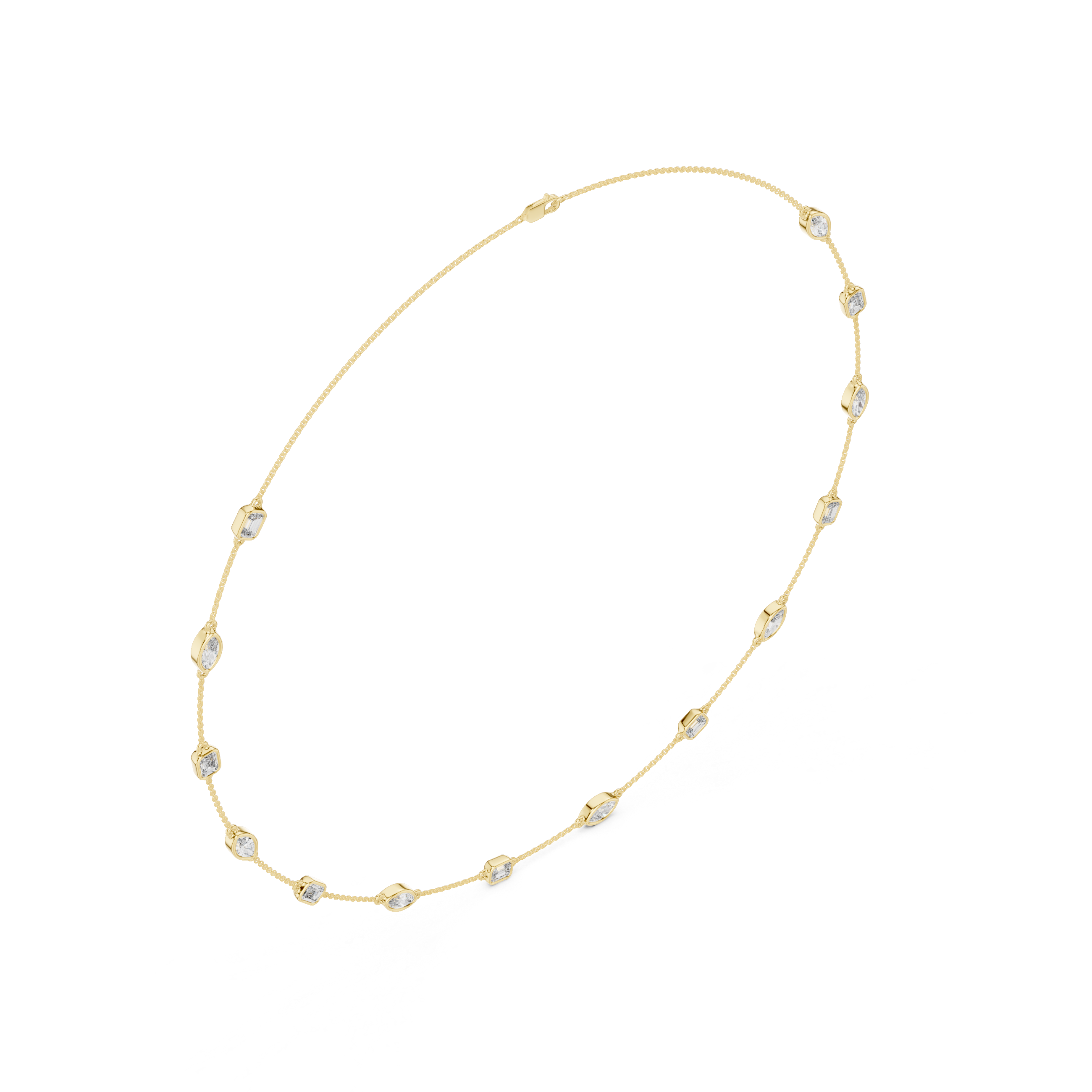 Diamond Station Chain Necklace