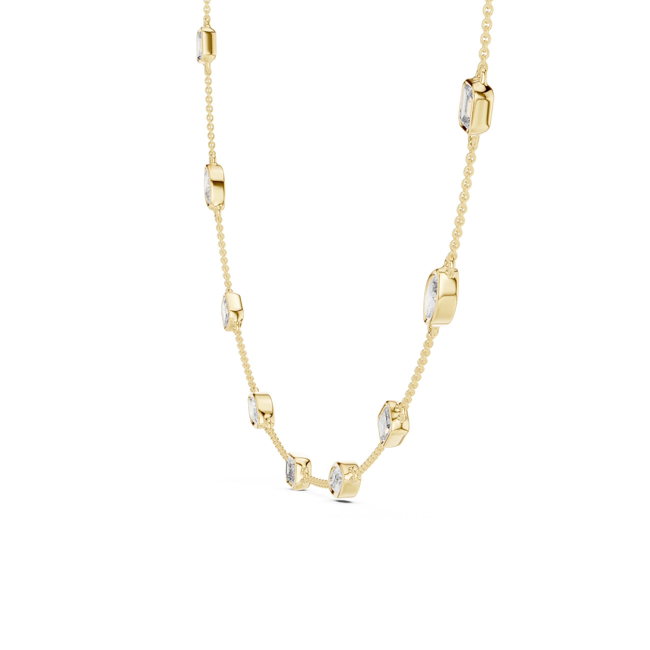 Diamond Station Chain Necklace