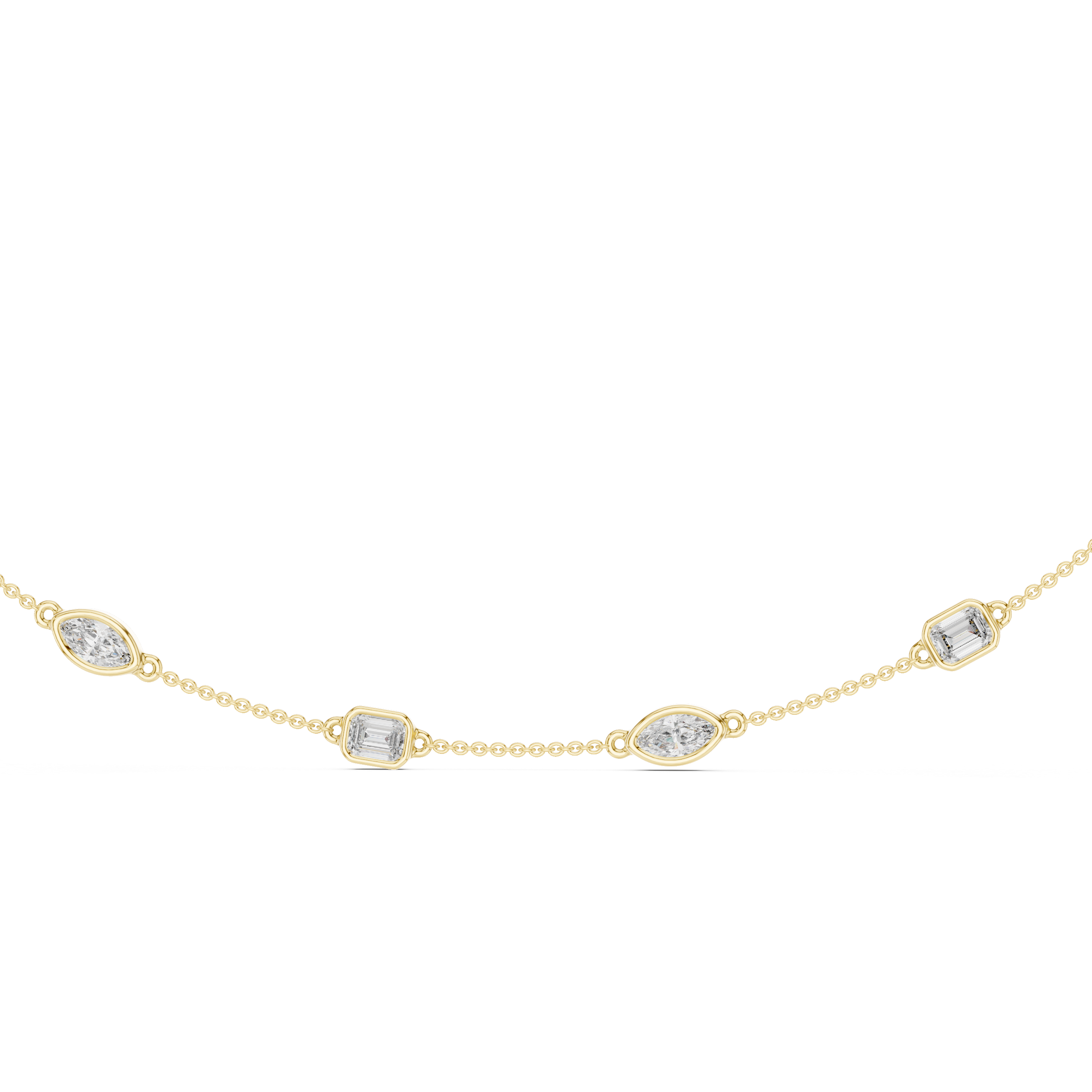 Diamond Station Chain Necklace