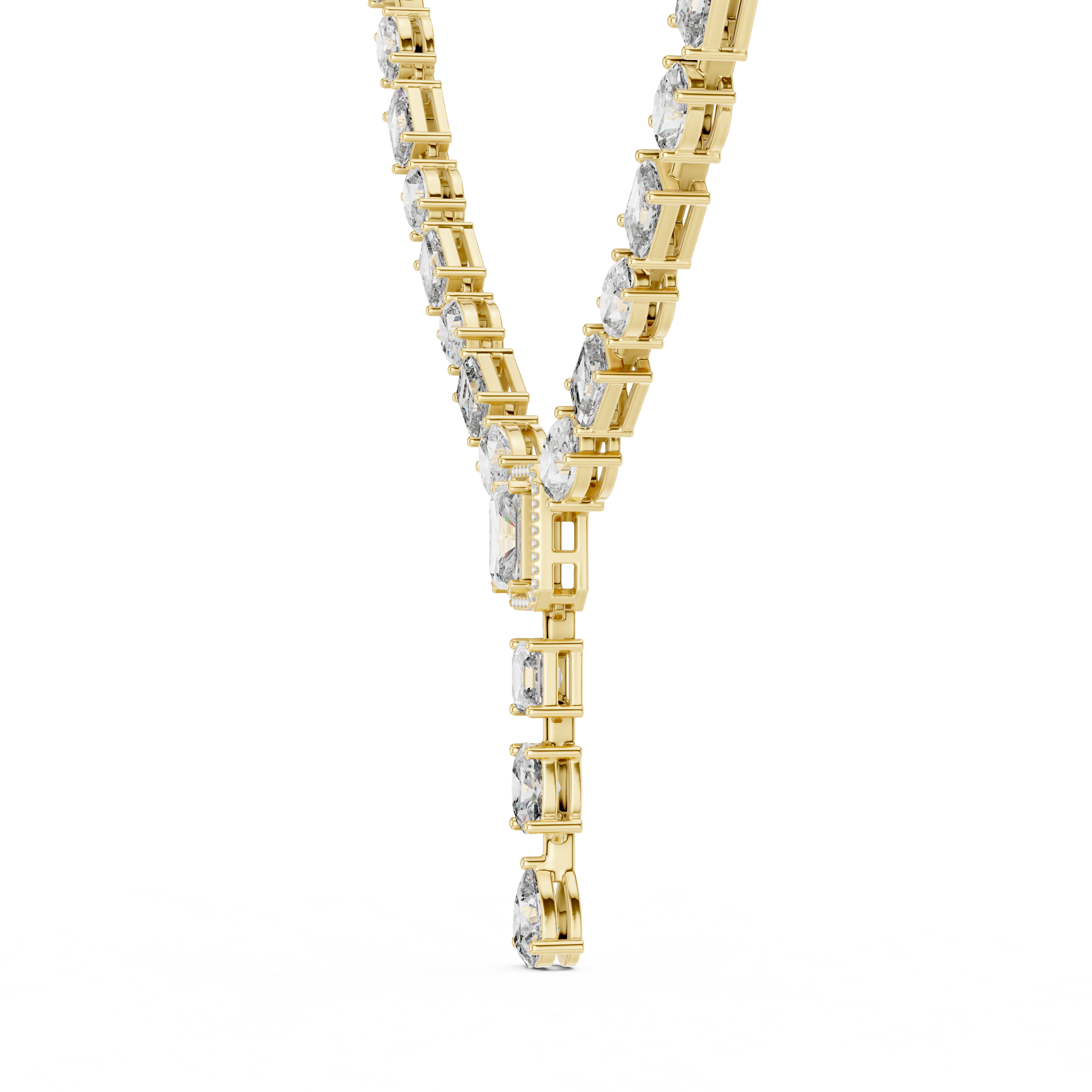 Luxury Multi Shape Diamond Drop Necklace