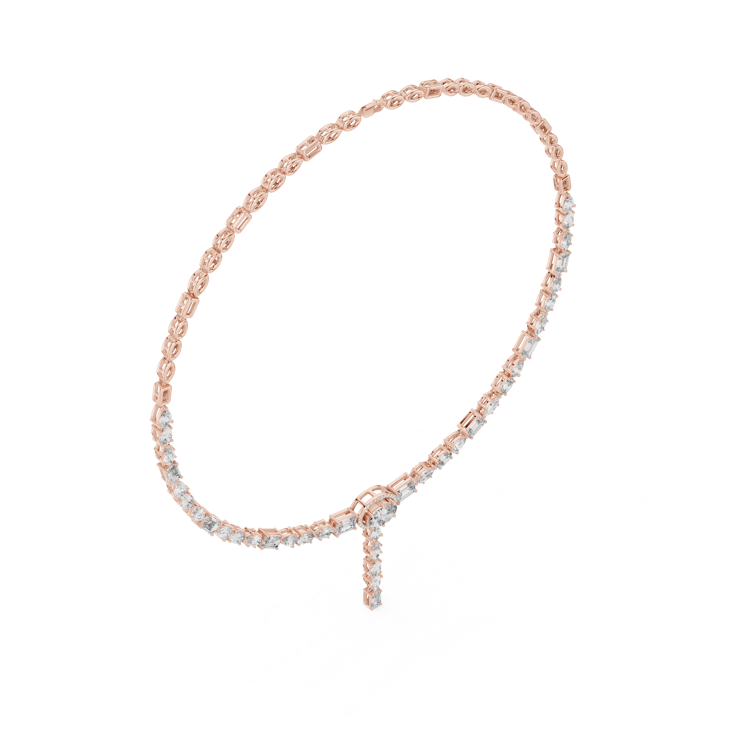 Luxury Halo Drop Diamond Necklace