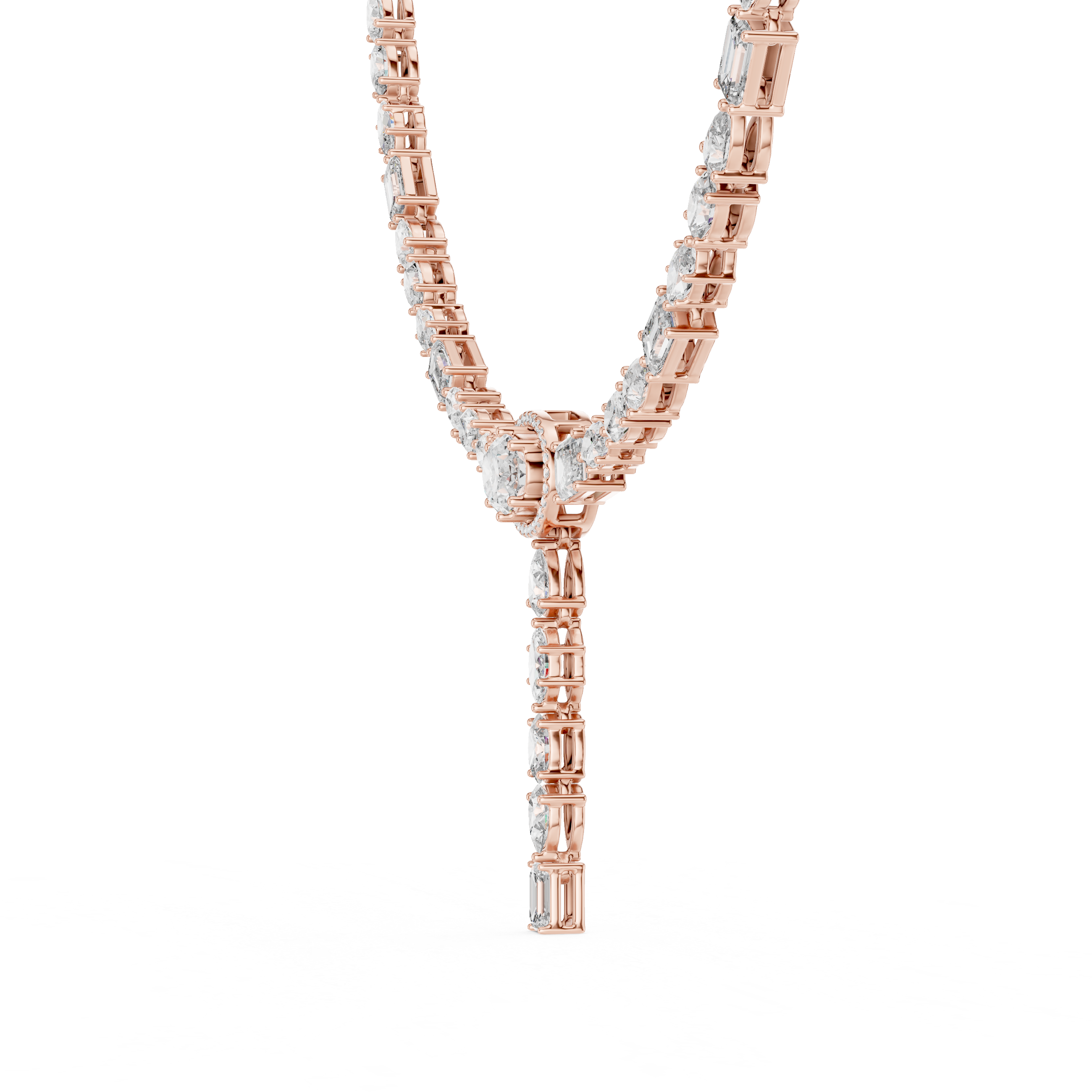 Luxury Halo Drop Diamond Necklace
