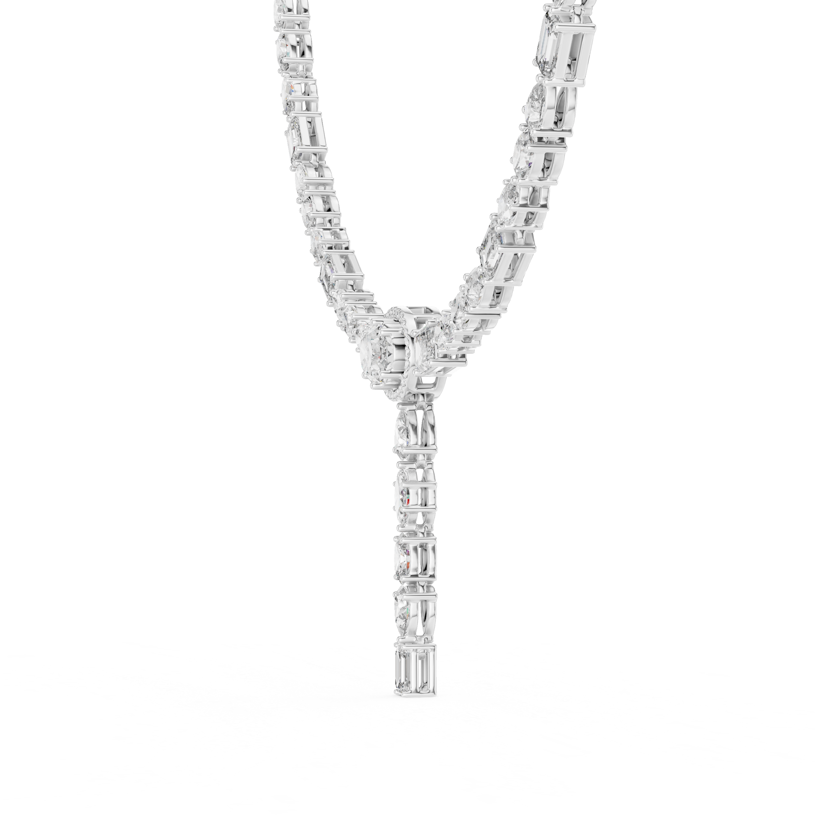 Luxury Halo Drop Diamond Necklace