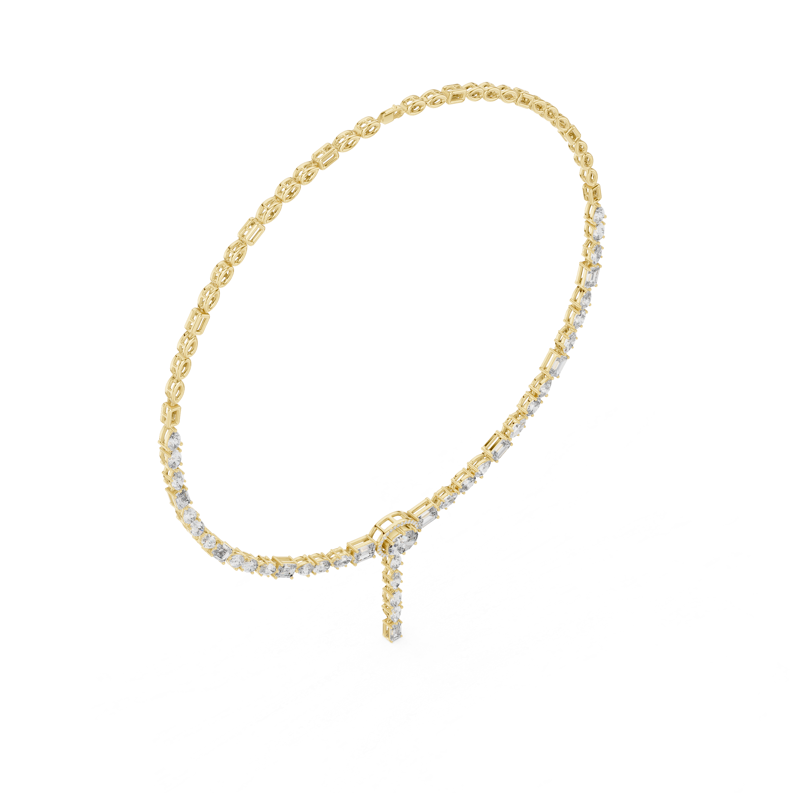 Luxury Halo Drop Diamond Necklace