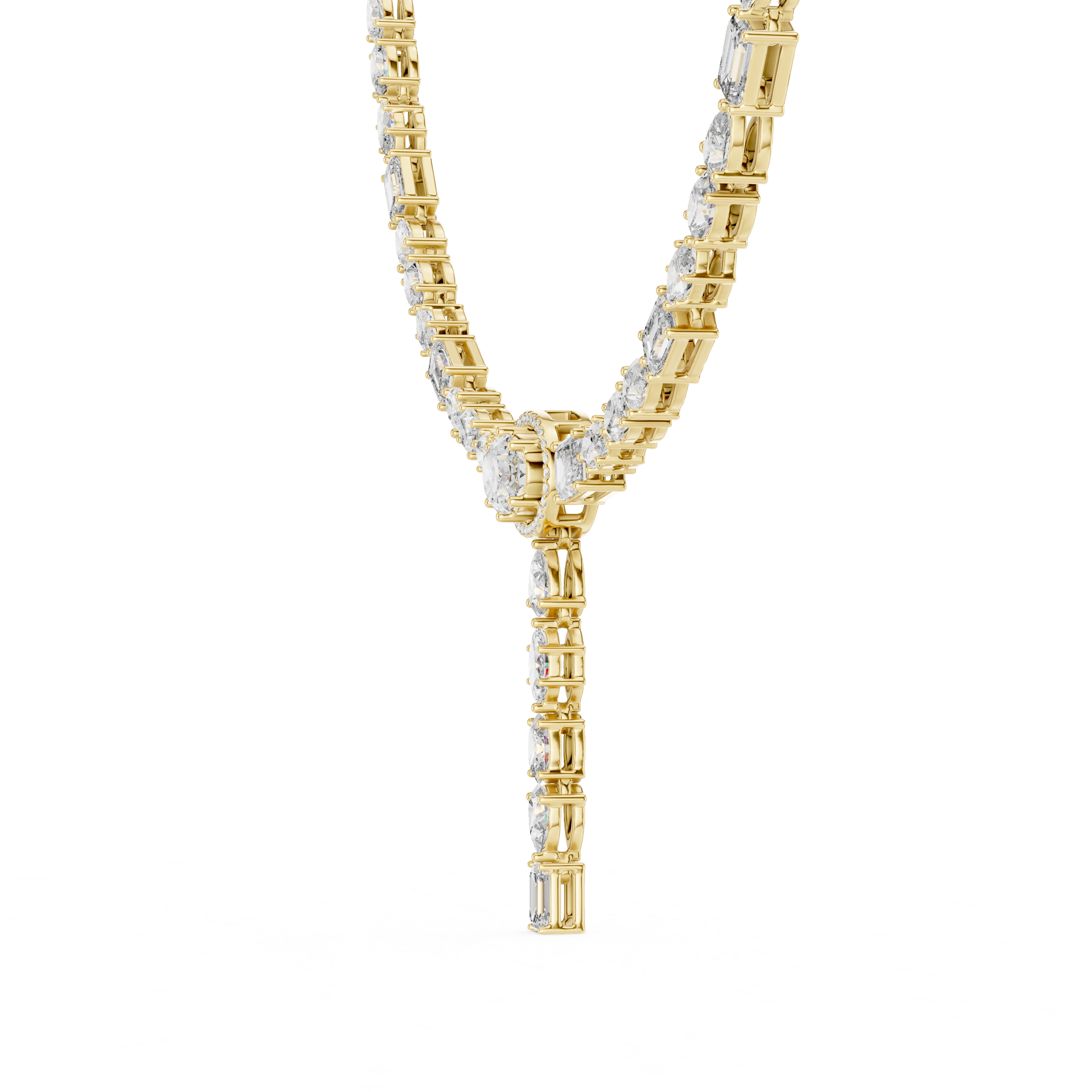 Luxury Halo Drop Diamond Necklace