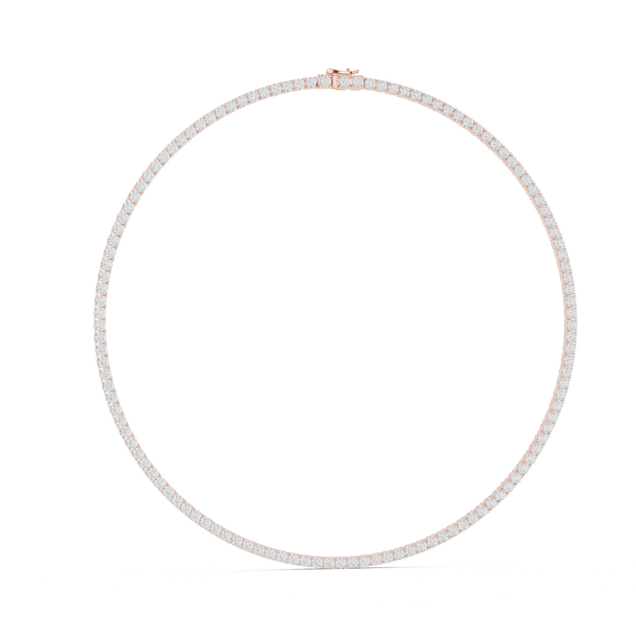 Premium Round Diamond Tennis Necklace