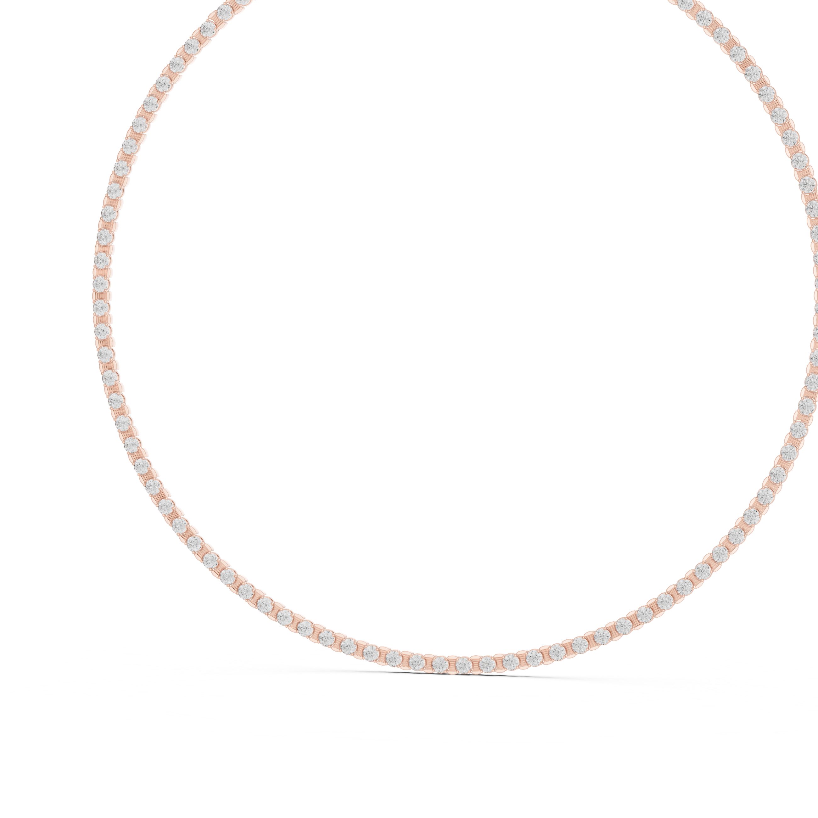 Classic Round Diamond Tennis Necklace